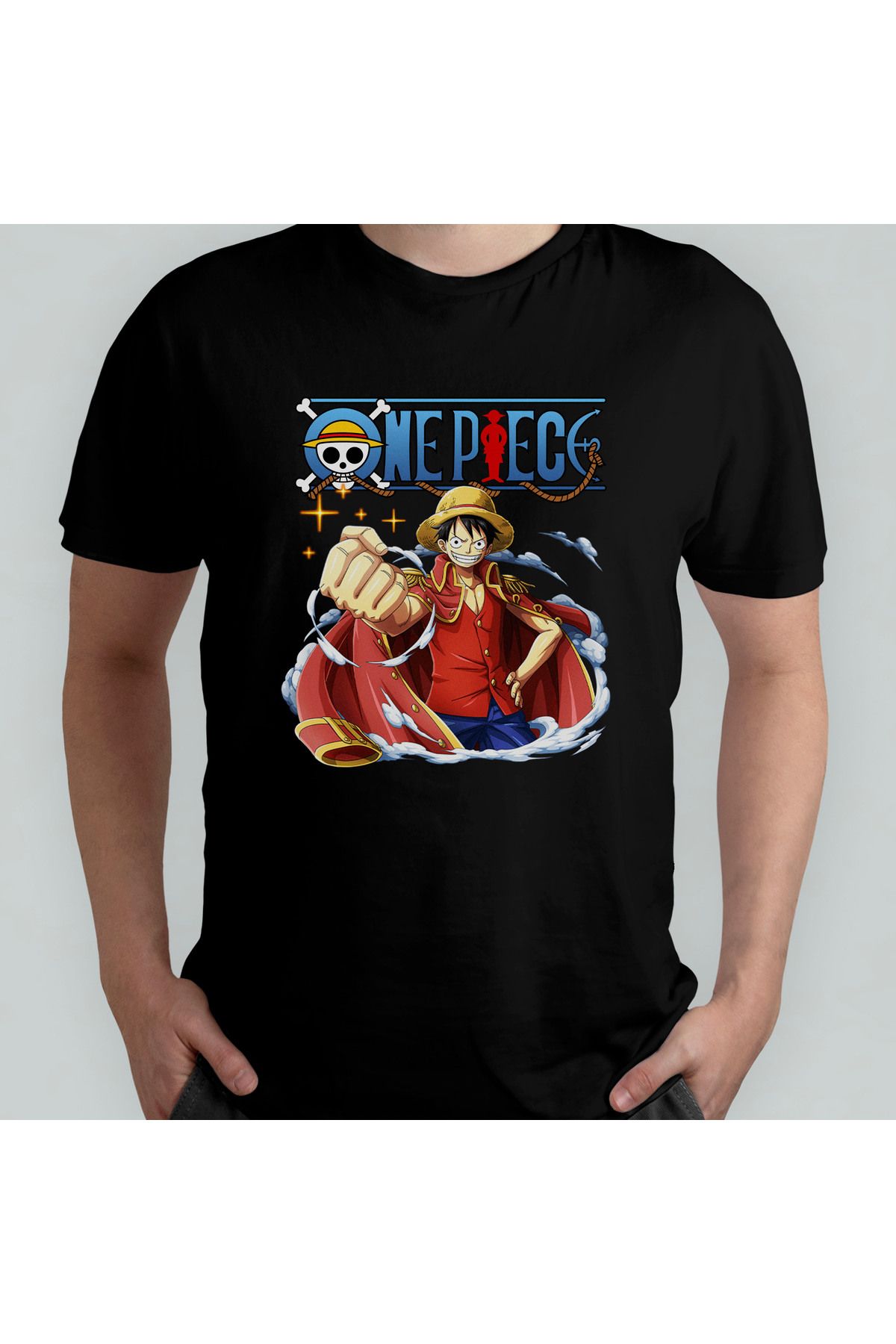 Pixxa One Piece Monkey D. Luffy %100 Pamuklu Bisiklet Yaka T-Shirt Model 11