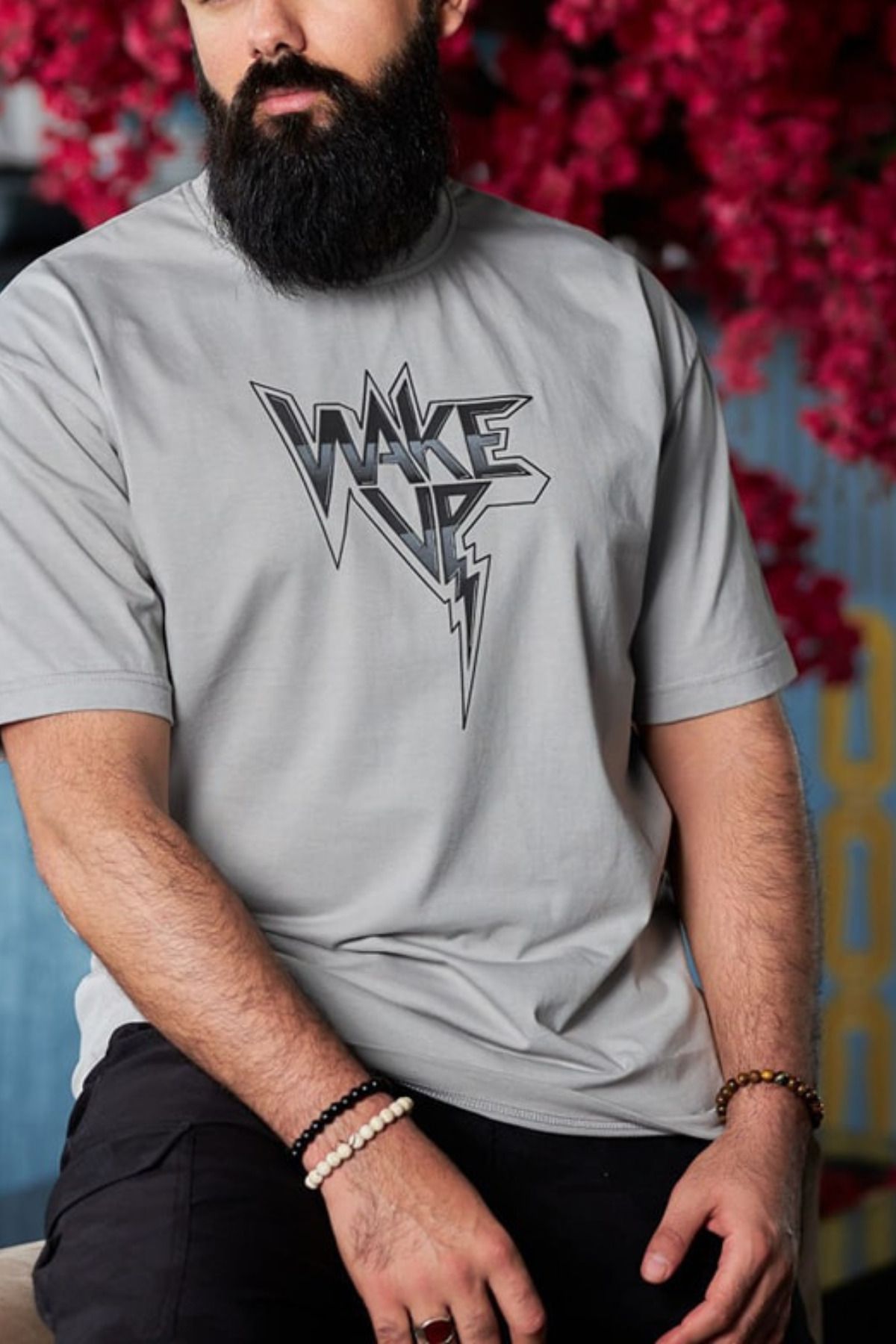 Wish BF WAKE UP Baskılı Oversize T-shirt