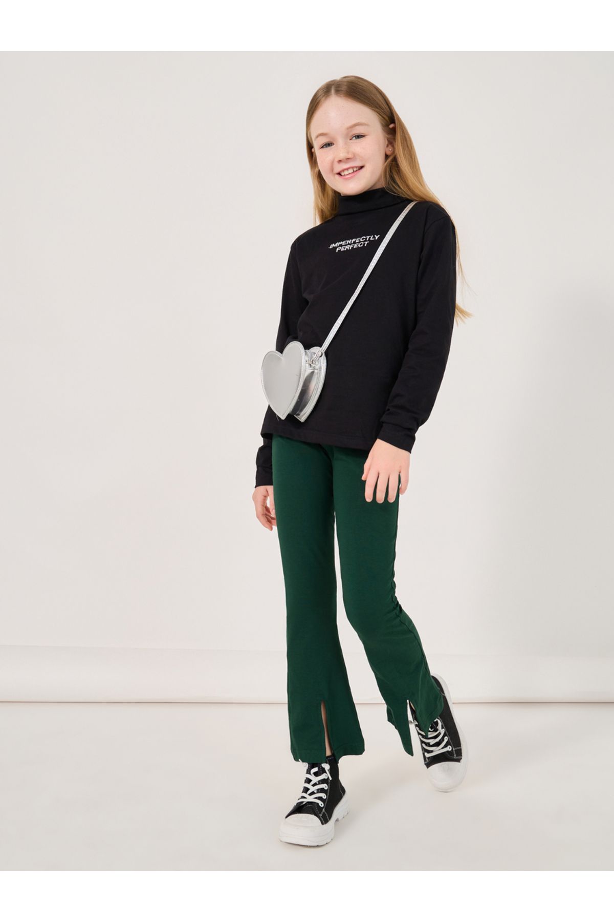 Styli-Front Split Detail Solid Leggings 2