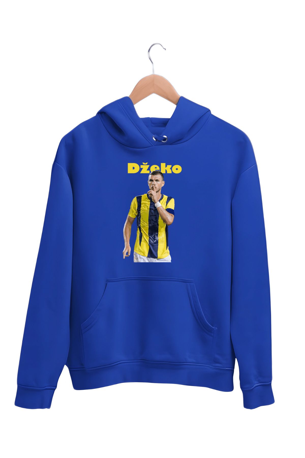 ESTİLİVO Dzeko 1 Futbol Erkek Sweatshirt Unisex Regular Giyim Oversize Sweat Kapşonlu Hoodie