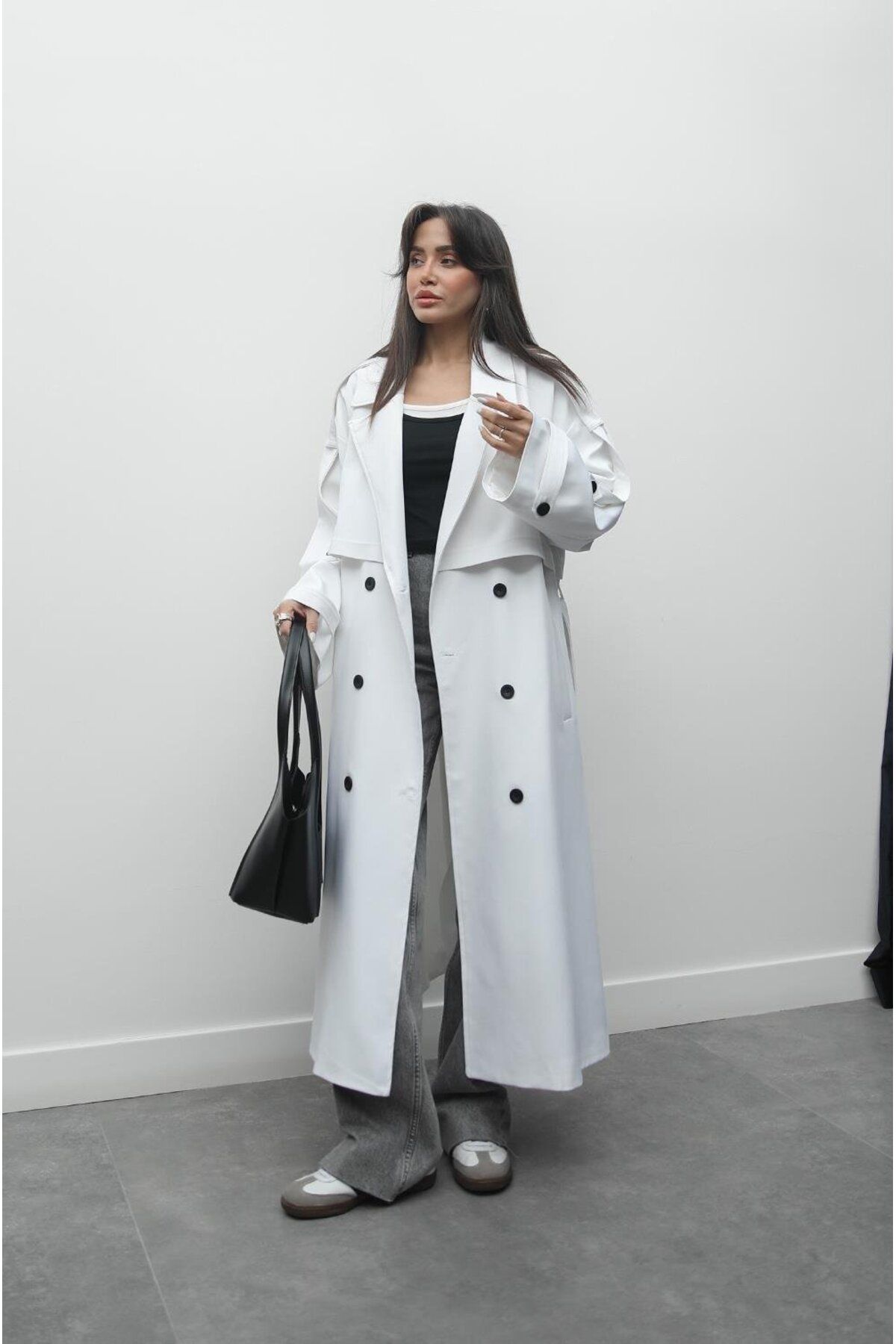 Havoş-White Premio Lined Trench Coat 3