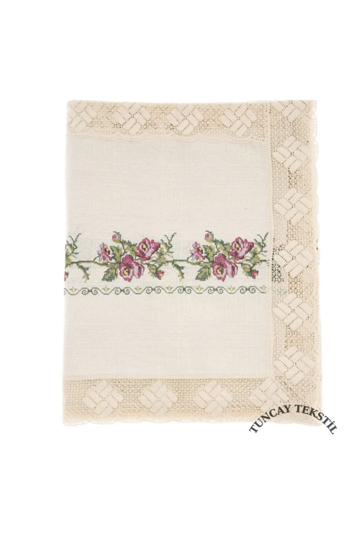 TUNCAY TEKSTİL-Cotton Lace Canvas Bedspread Set 5