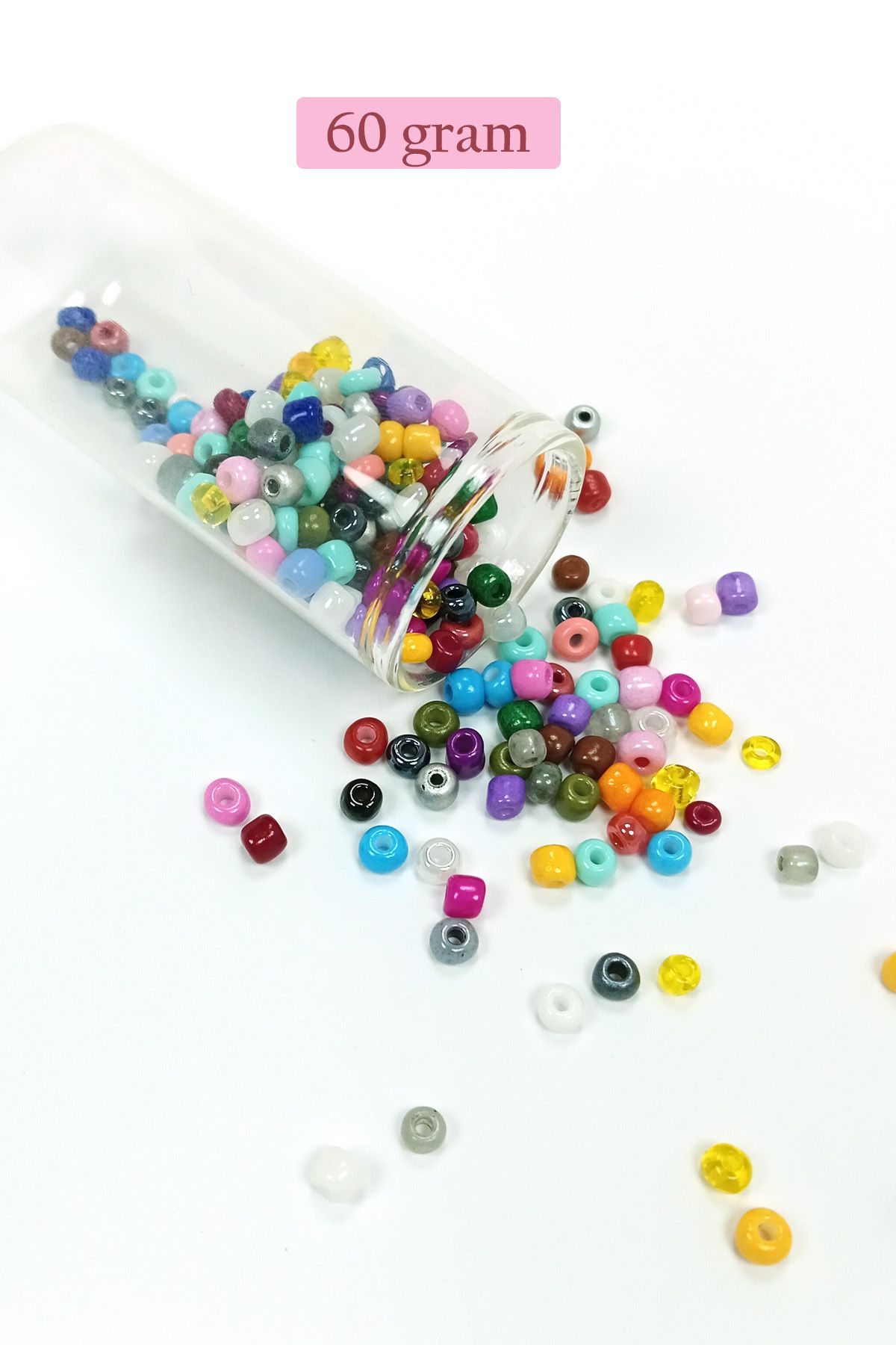 Mu Art Dökme Cam Kum Boncuk Büyük Boy (6/0) 4 Mm - 60 Gram - Karışık Renkli - Bnc132