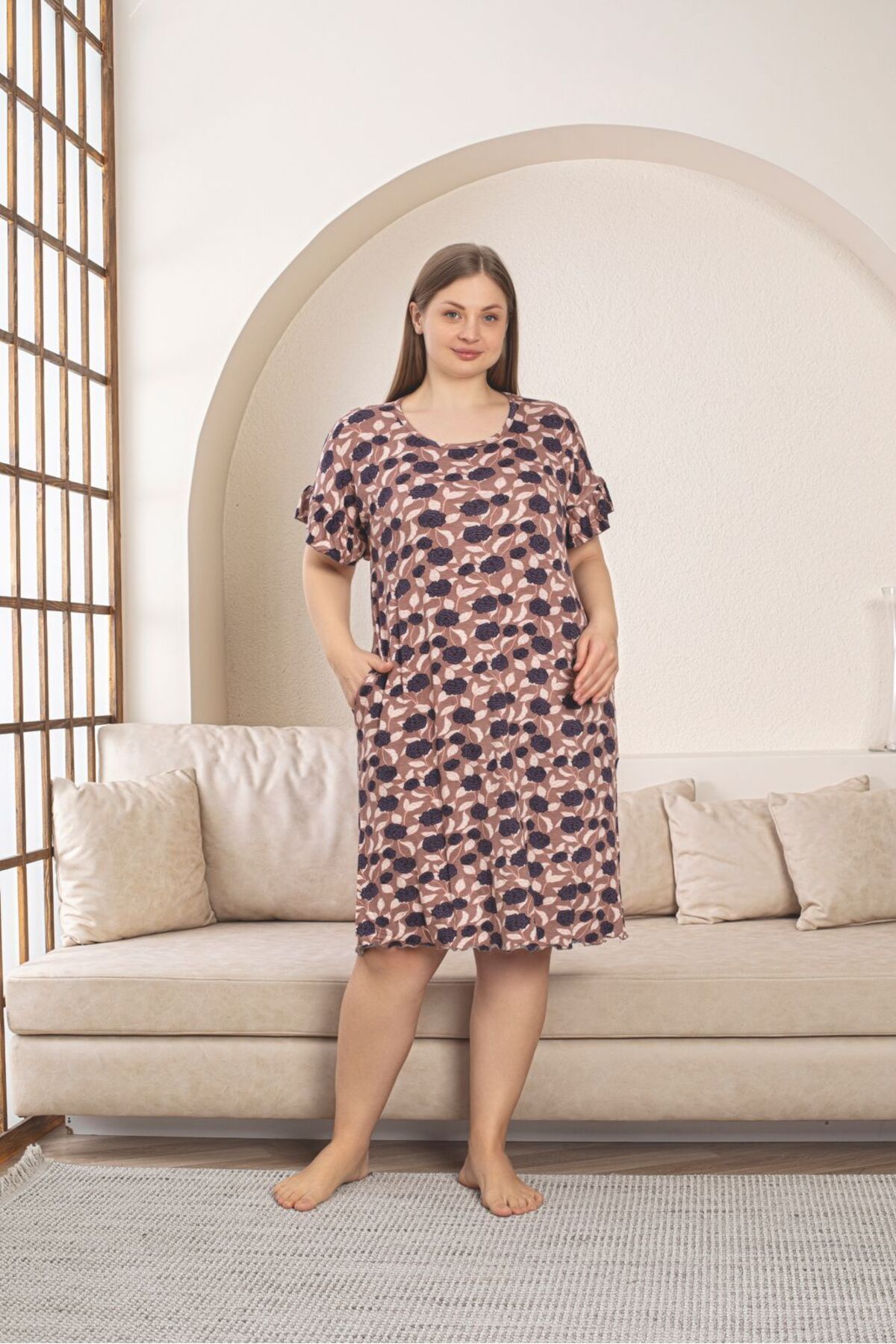 Asel-Plus Size Ultrasoft Lycra Nightgown 1