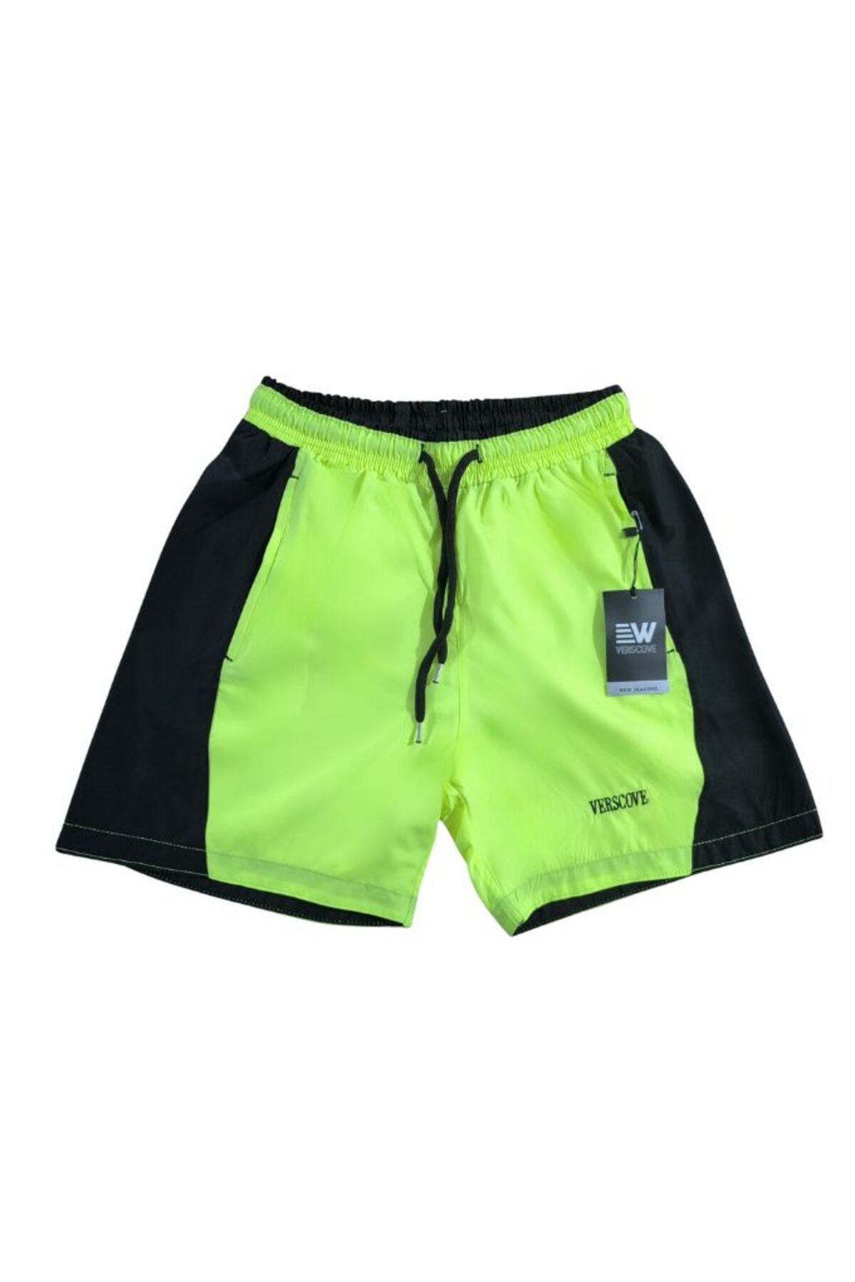 VERSCOVE-Swim Shorts Plus Size Micro Fabric Side Stripe Zipper Pockets Lining Mesh Pool Shorts 2
