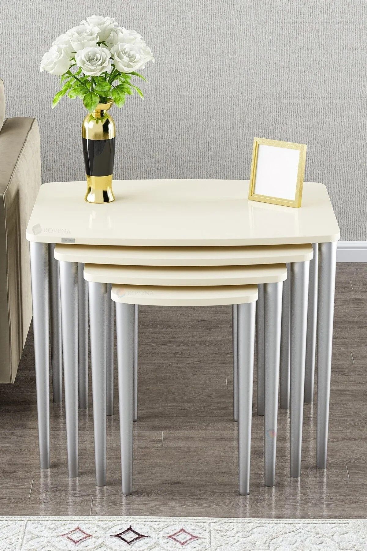 Zerra Mdf Lake Boyalı 1.sınıf 4lü Zigon Sehpa Takımı-1
