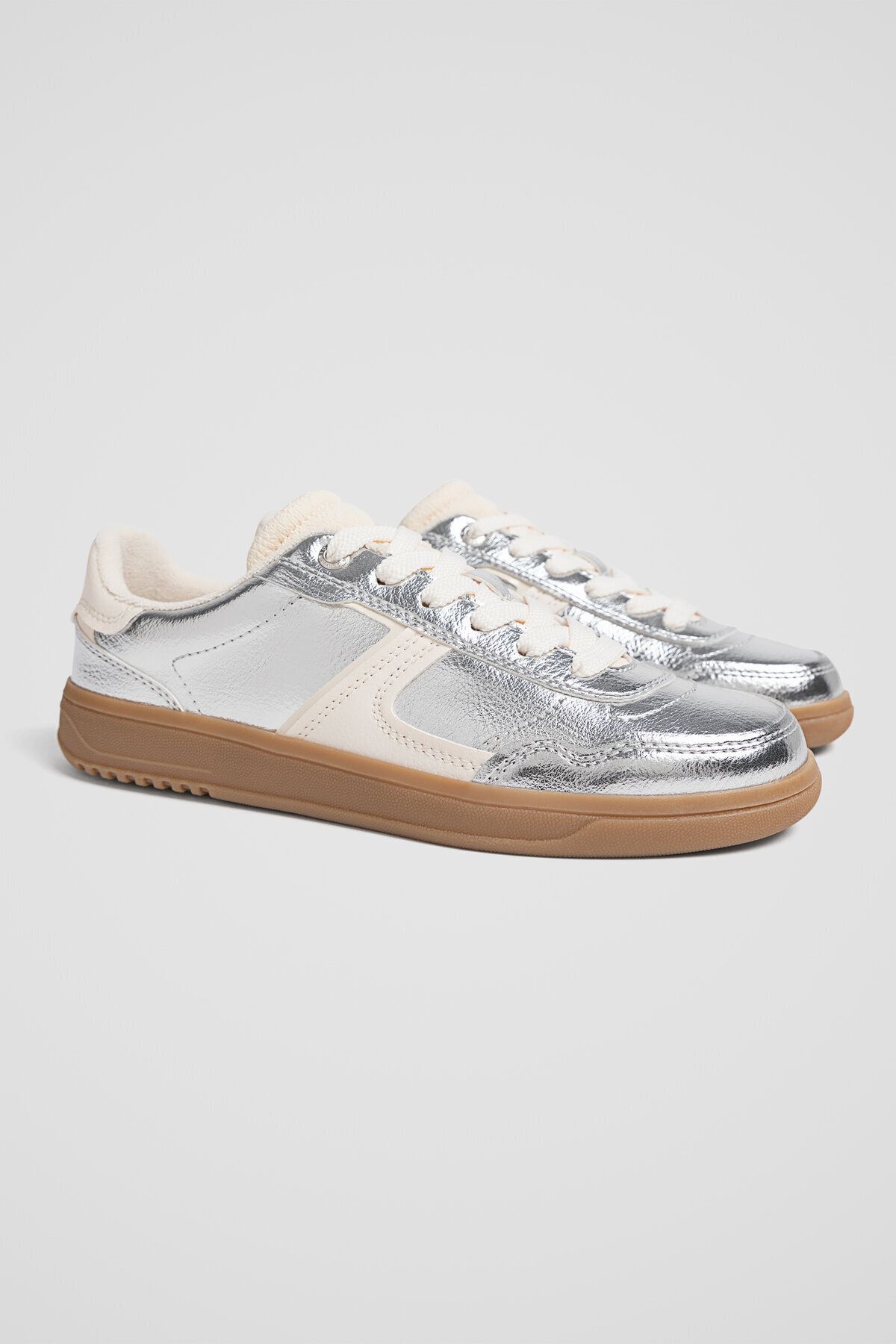 Stradivarius-Silver Casual Retro Sneakers 3