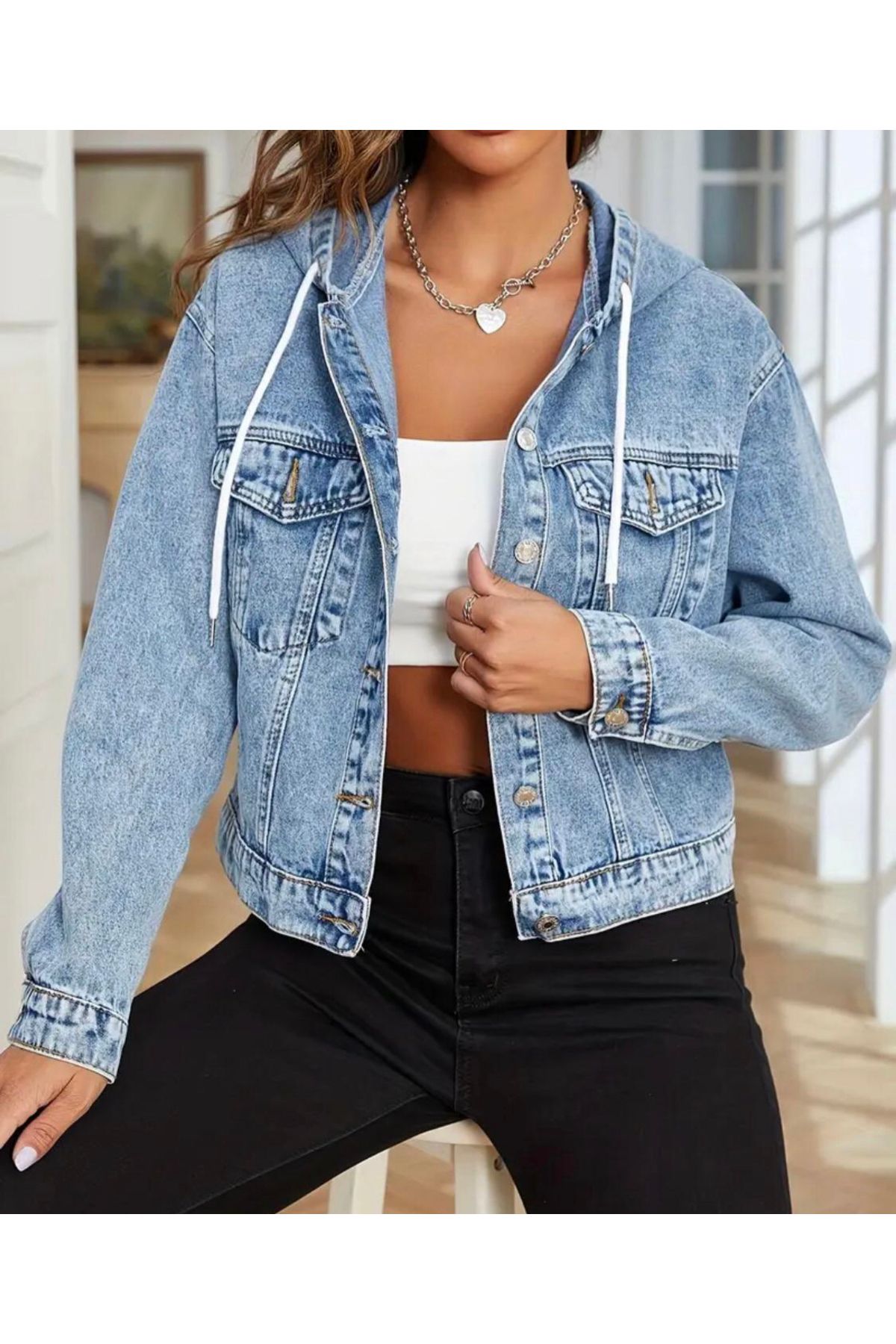 Butika-Blue Denim Vest and Jacket Set 1