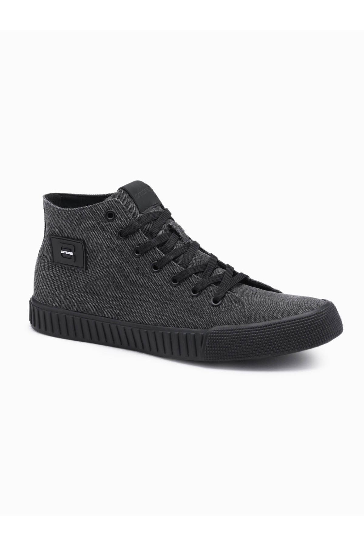 OMBRE-Herren High Top Canvas Sneakers - schwarz V1 OM-FOTH-0186 44 4