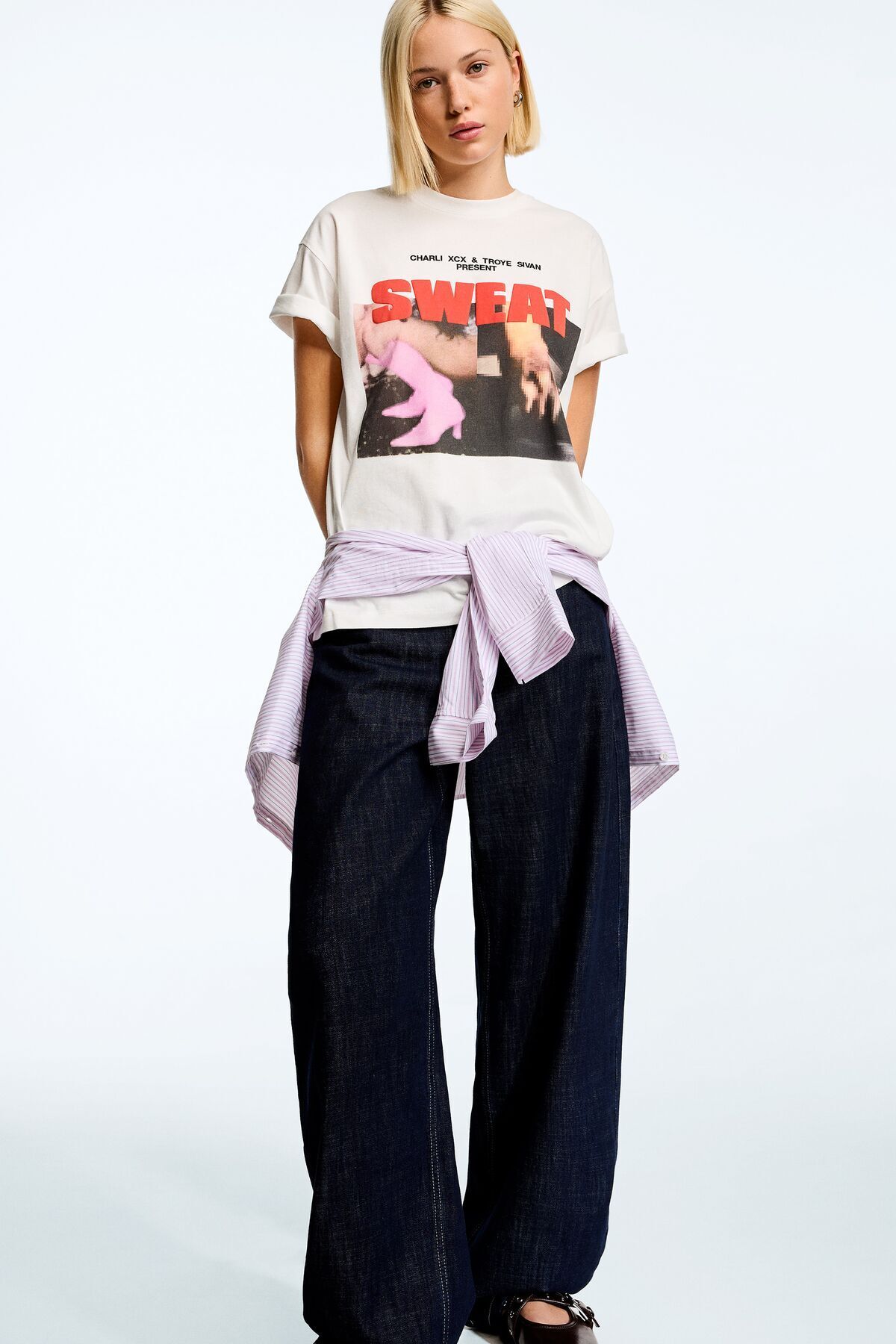 Bershka-Sweat Charli xcx & Troye Sivan short sleeve T-shirt 2