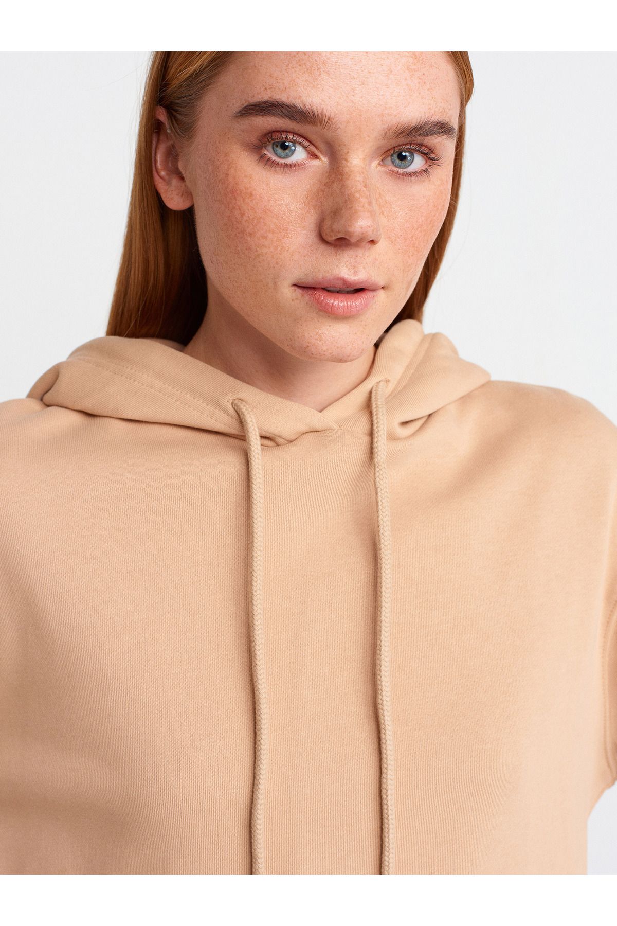 Dilvin-40401 Model - Sweat-Camel Color Side Zip 4