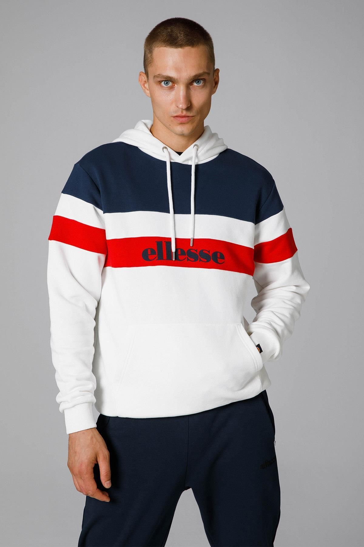 ELLESE ELLESSE ERKEK KAPÜŞONLU SWEATSHIRT EM272 OFF WHITE