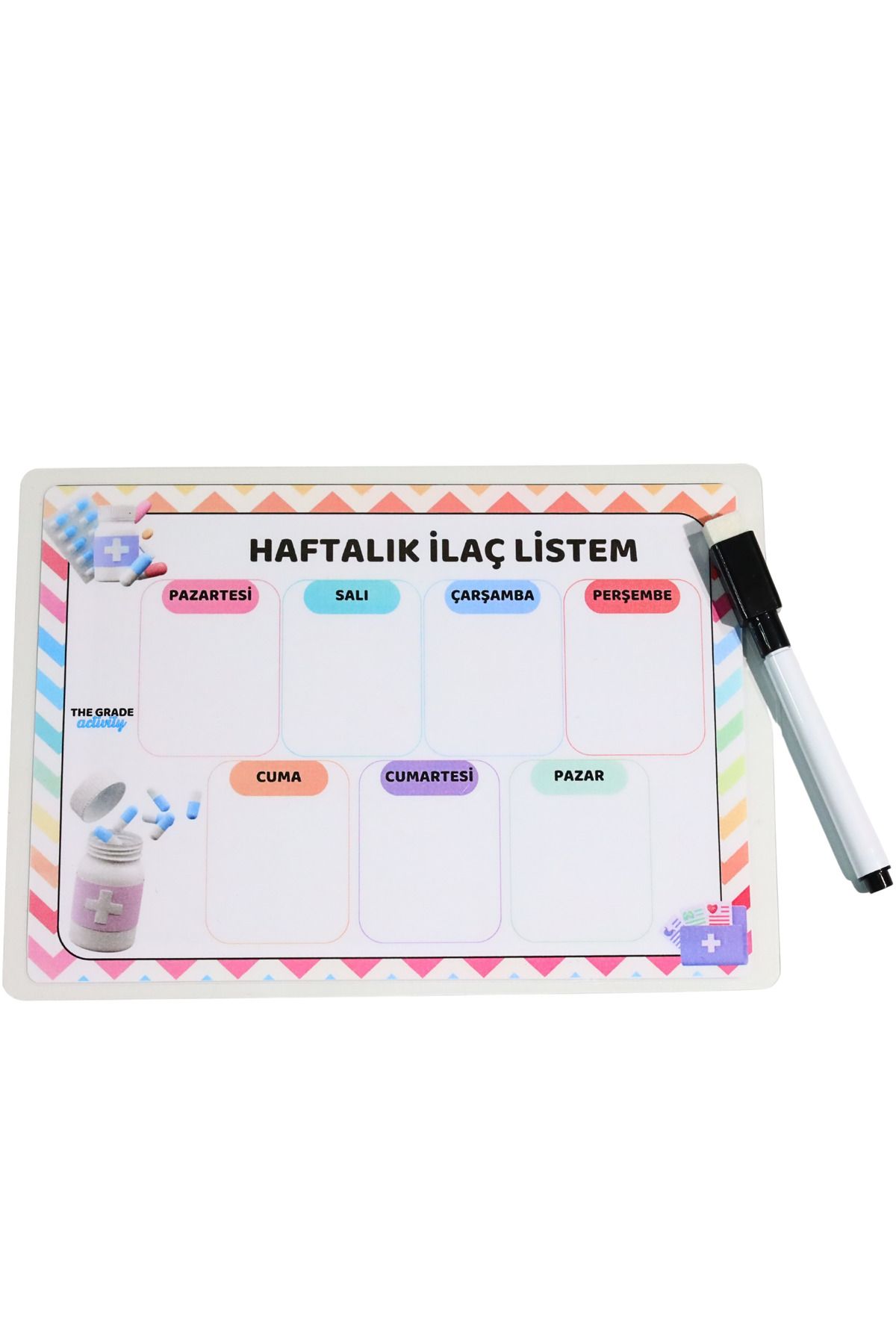 The Grade-Summer-Sil Note Holder with Magnet - 21X15 Weekly Medicine List 3