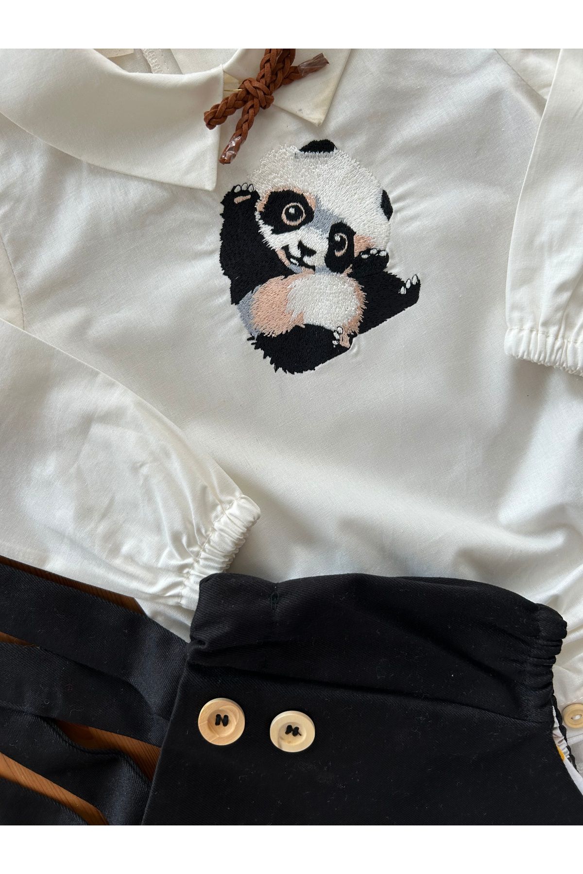 il mio bambino Panda konsept parti bebek romper takım