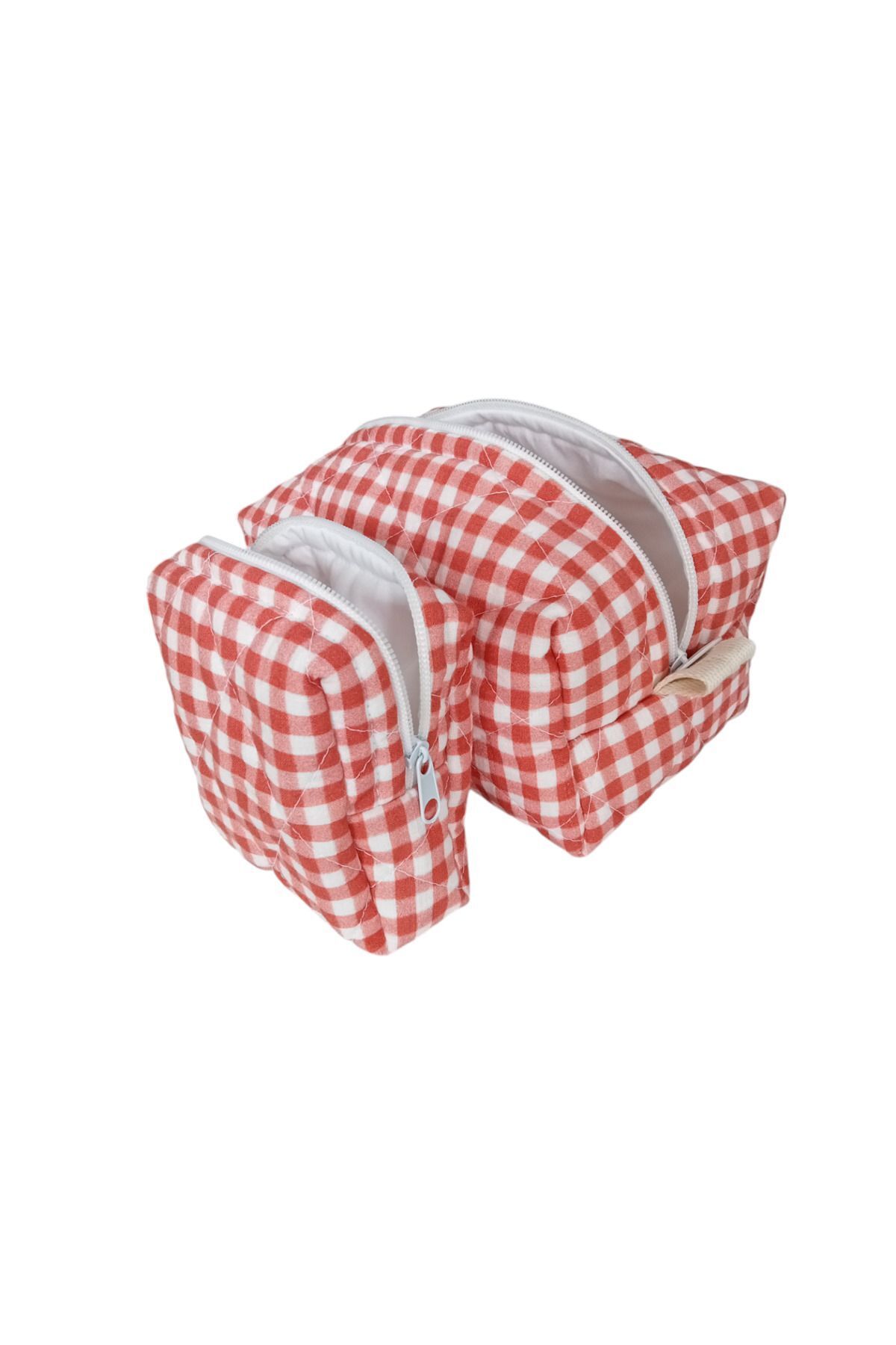 Orjin-Large Size Checkered 2-Piece Set Makeup Bag and Wallet Set 2