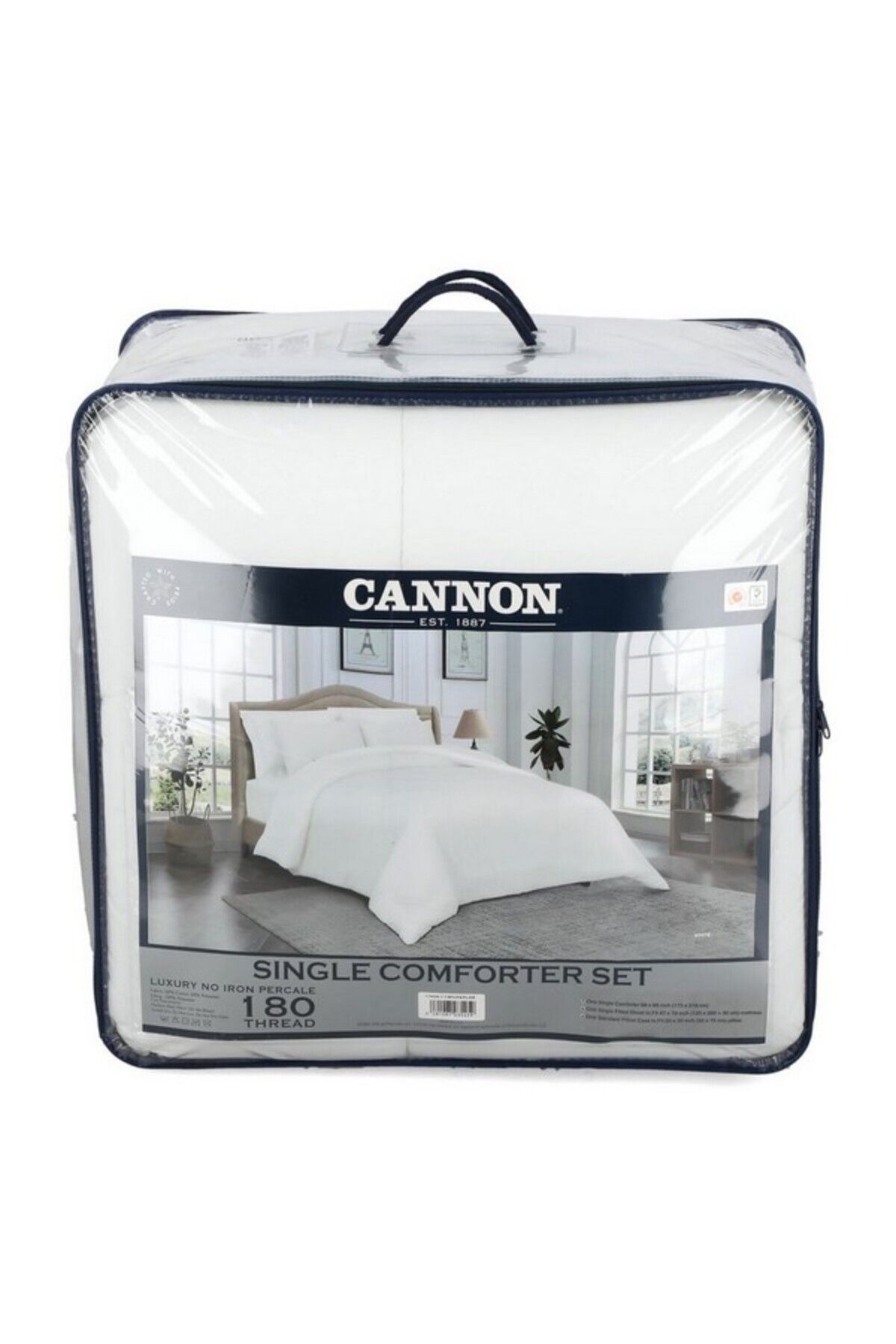 Cannon-3-Piece 180 Thread Solid Single Comforter Set 1