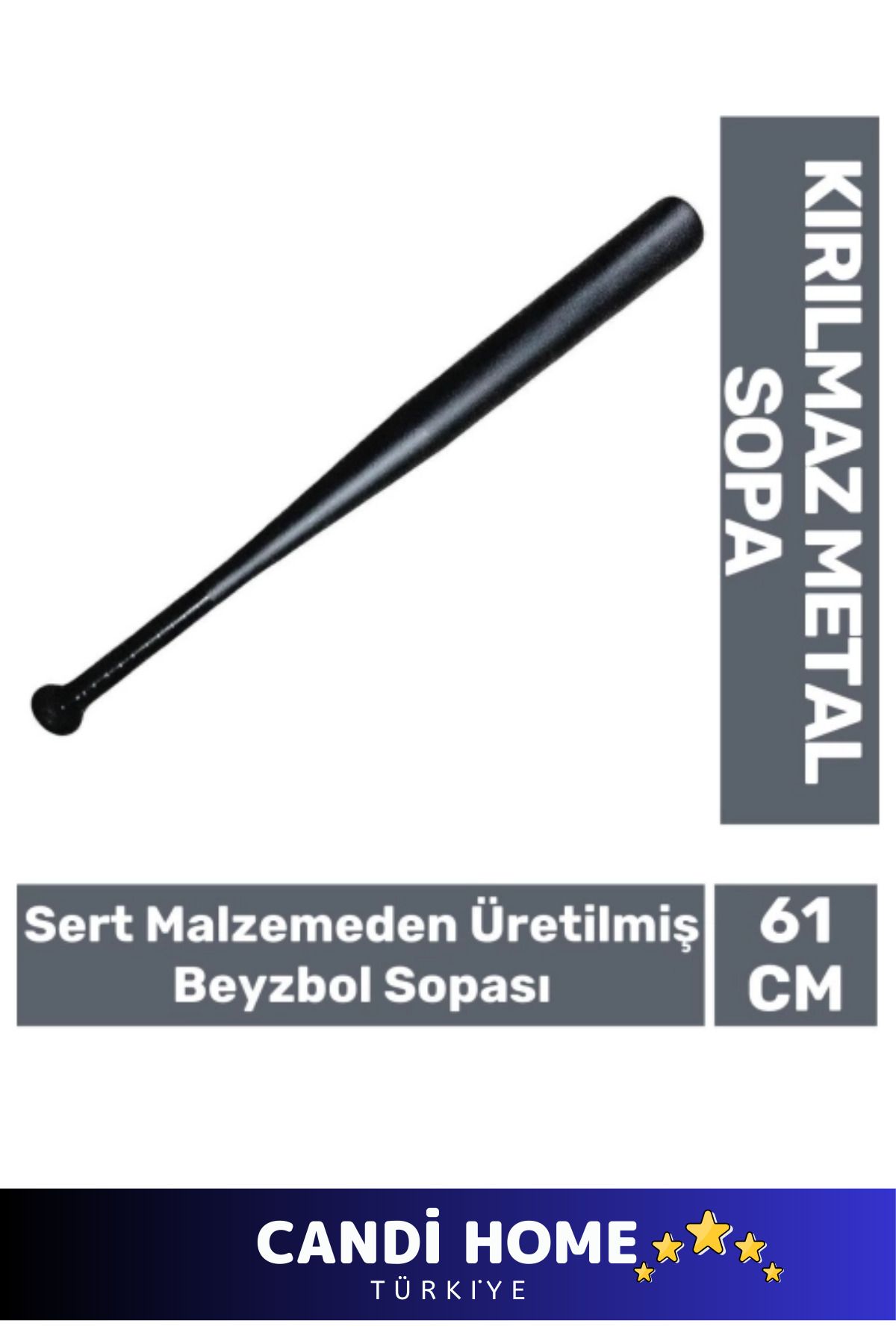 HOBİ CONDİ Premium Ekstra Kaliteli 64 Cm Modern Zarif Kırılmaz Rahat Kavrama  Metal Baseboll Beyzbol Sopası
