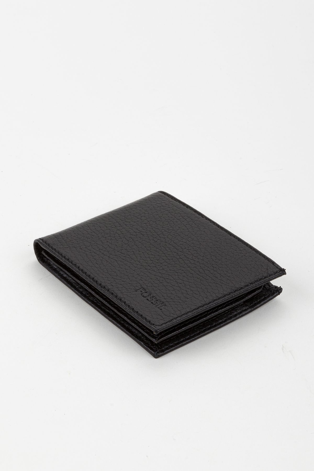 Fossil-Boxed Genuine Leather Horizontal Black Small Size Men's Hand Portfolio Wallet 7