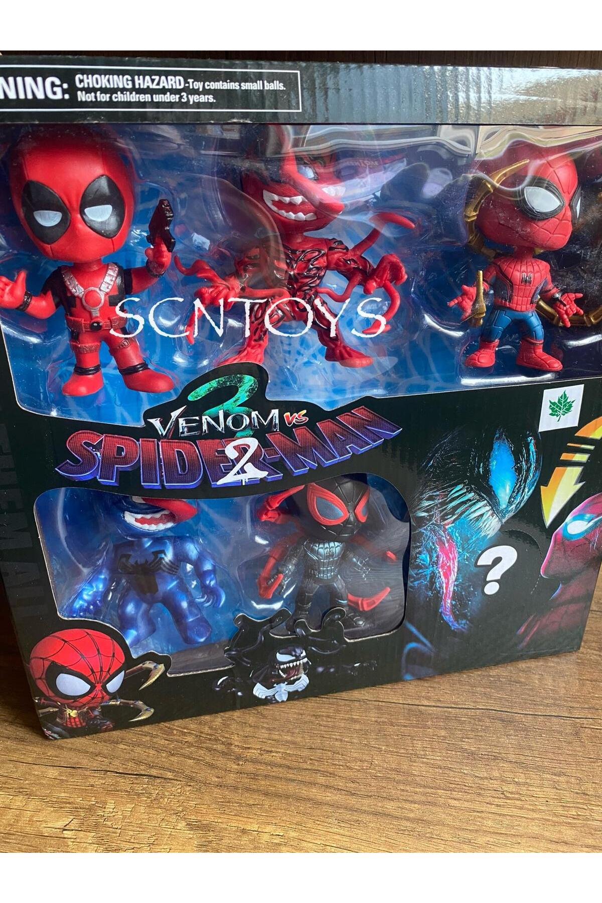 Venom フィギュア グッズ　セット scntoys ÖRÜMCEK ADAM VENOM DEADPOOL 6'LI SET SPİDERMAN FİGÜR 1