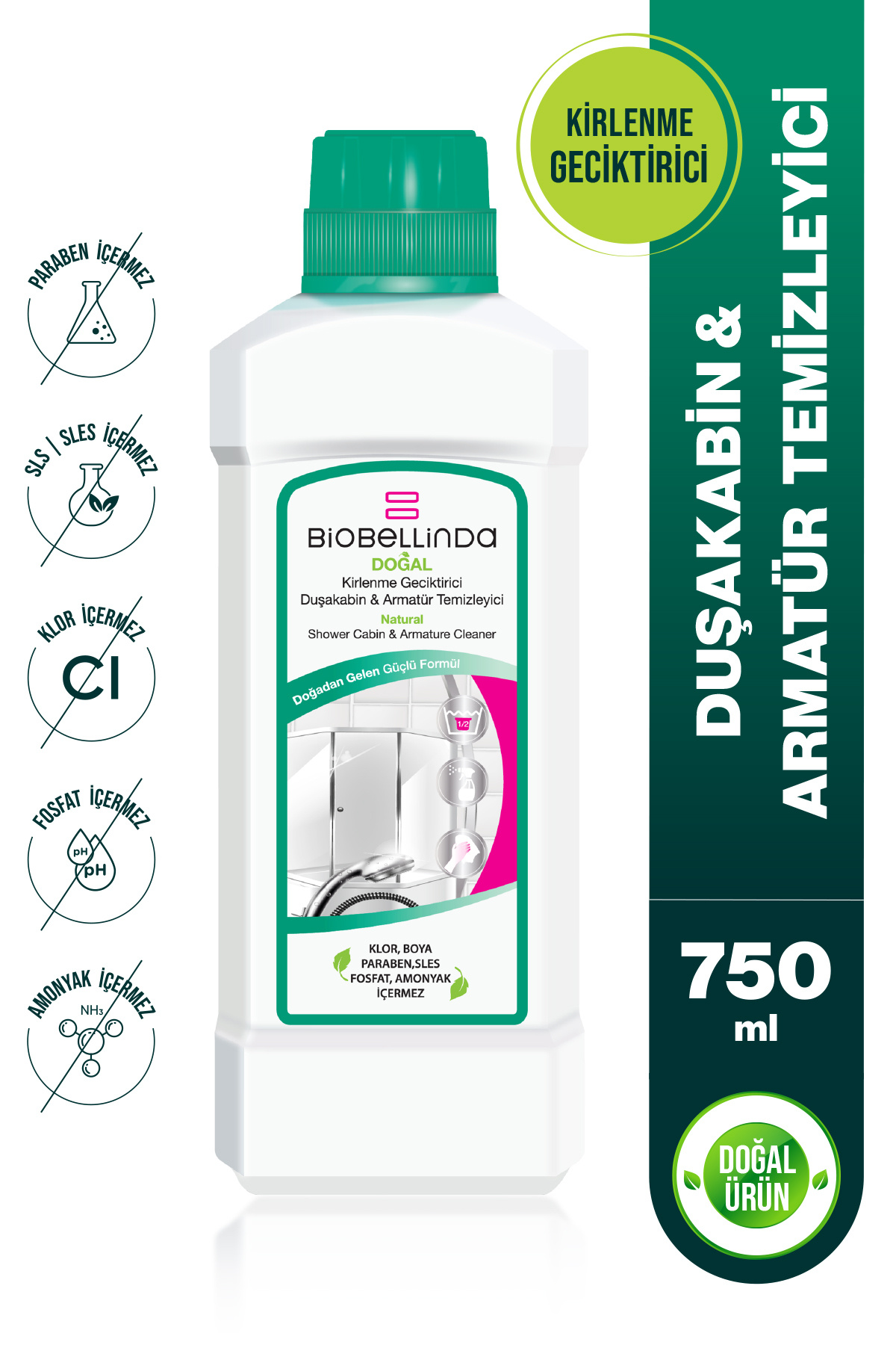 BioBellinda Kirlenme Geciktirici Duşakabin & Armatür Temizleyici 750 ml