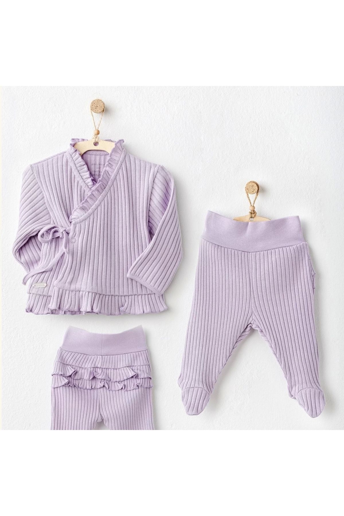 feminight-Lilac Sweet Penguin 2-Piece Baby Set 1