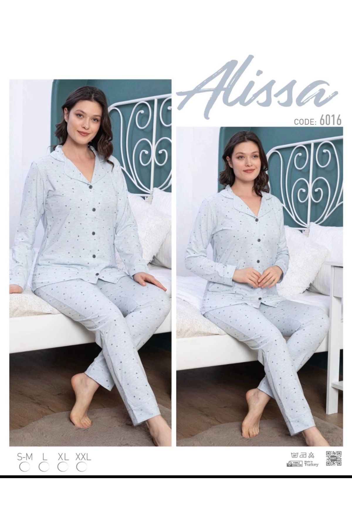 feminight Alissa 6016 Kadın Uzun Kol Pijama Takımı