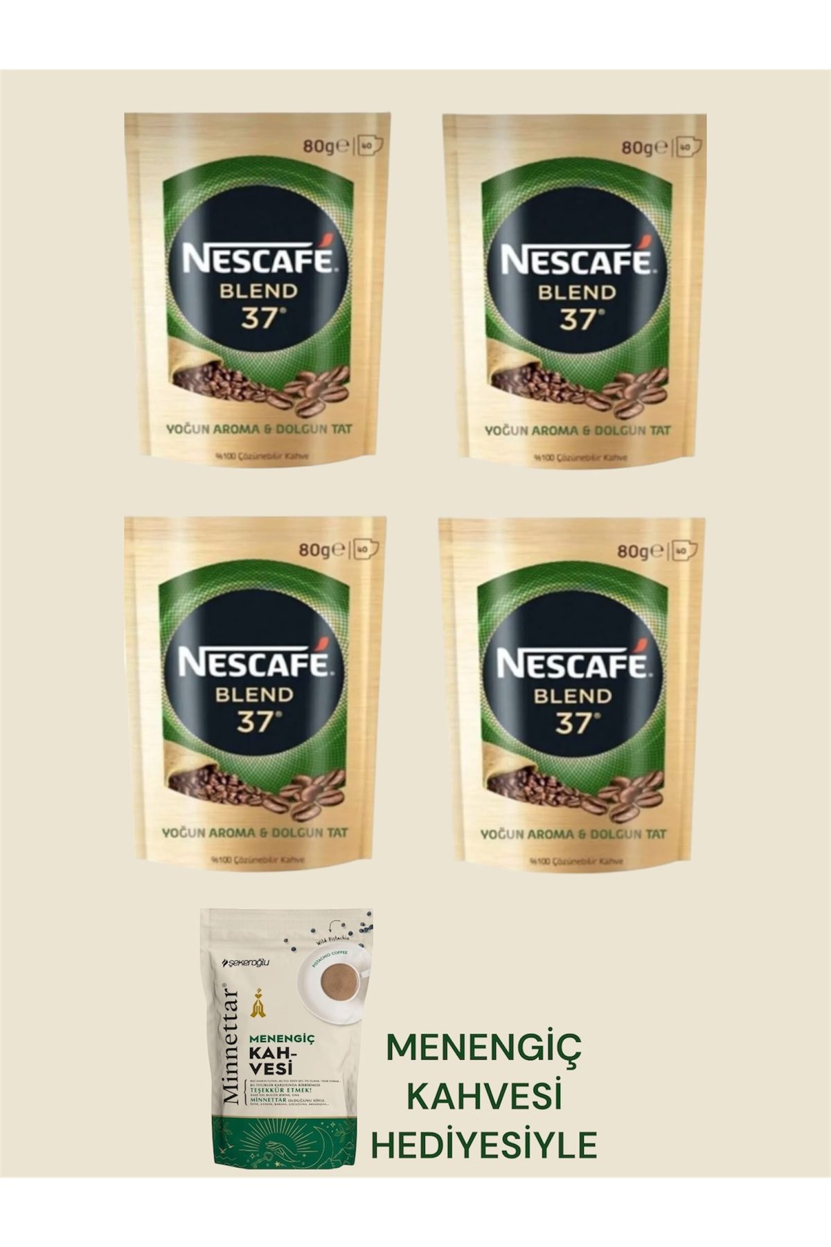 Nescafe Blend 37 4’lü Ekonomik Paket Menengiç Kahvesi Hediyesiyle