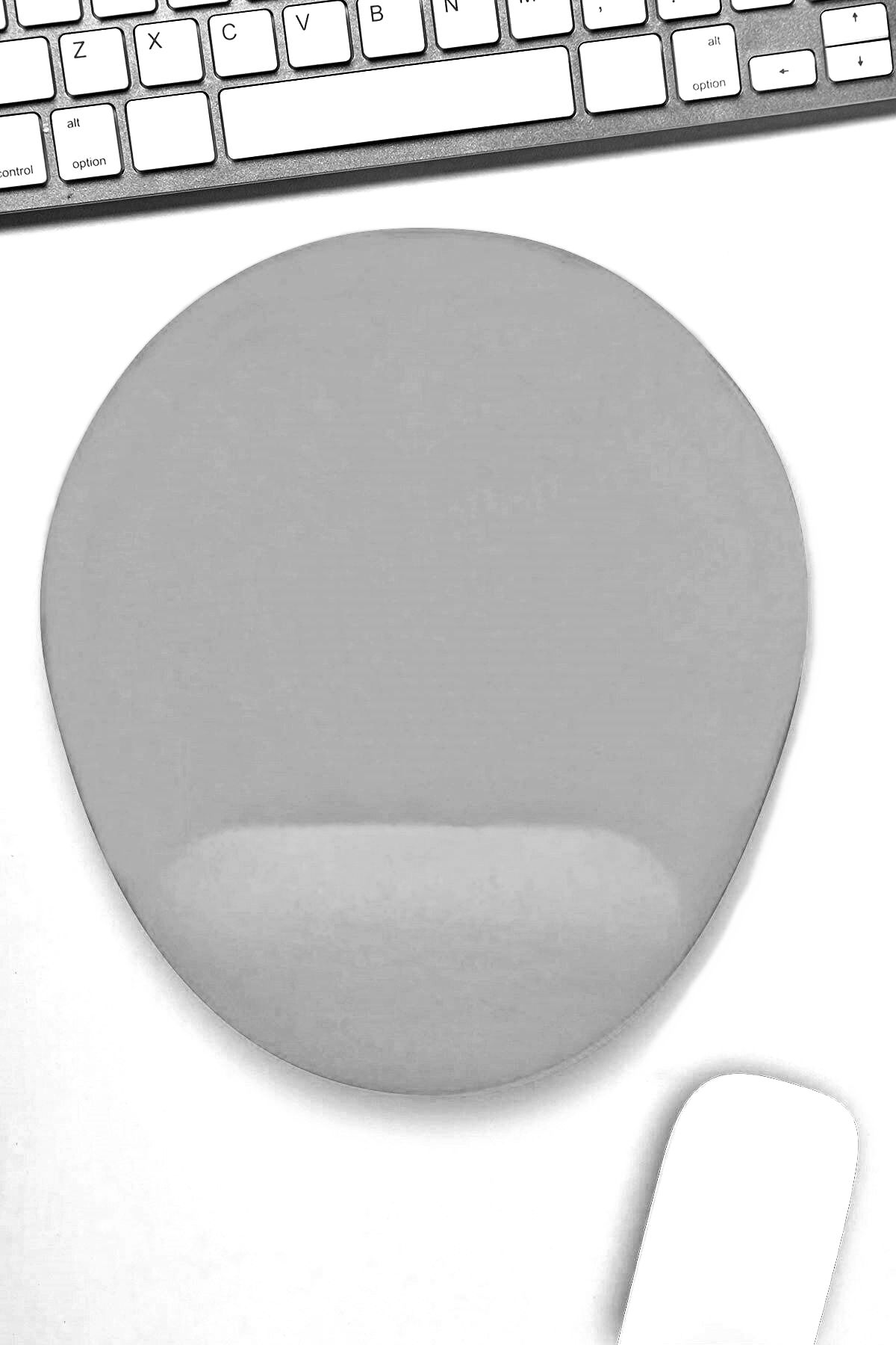 Boldy-Mousepad with Wrist Support - Non-Slip Mouse Pad - Mouse Pad - Oval Mouse Pad - Gray Mousepad -Mouseped 1