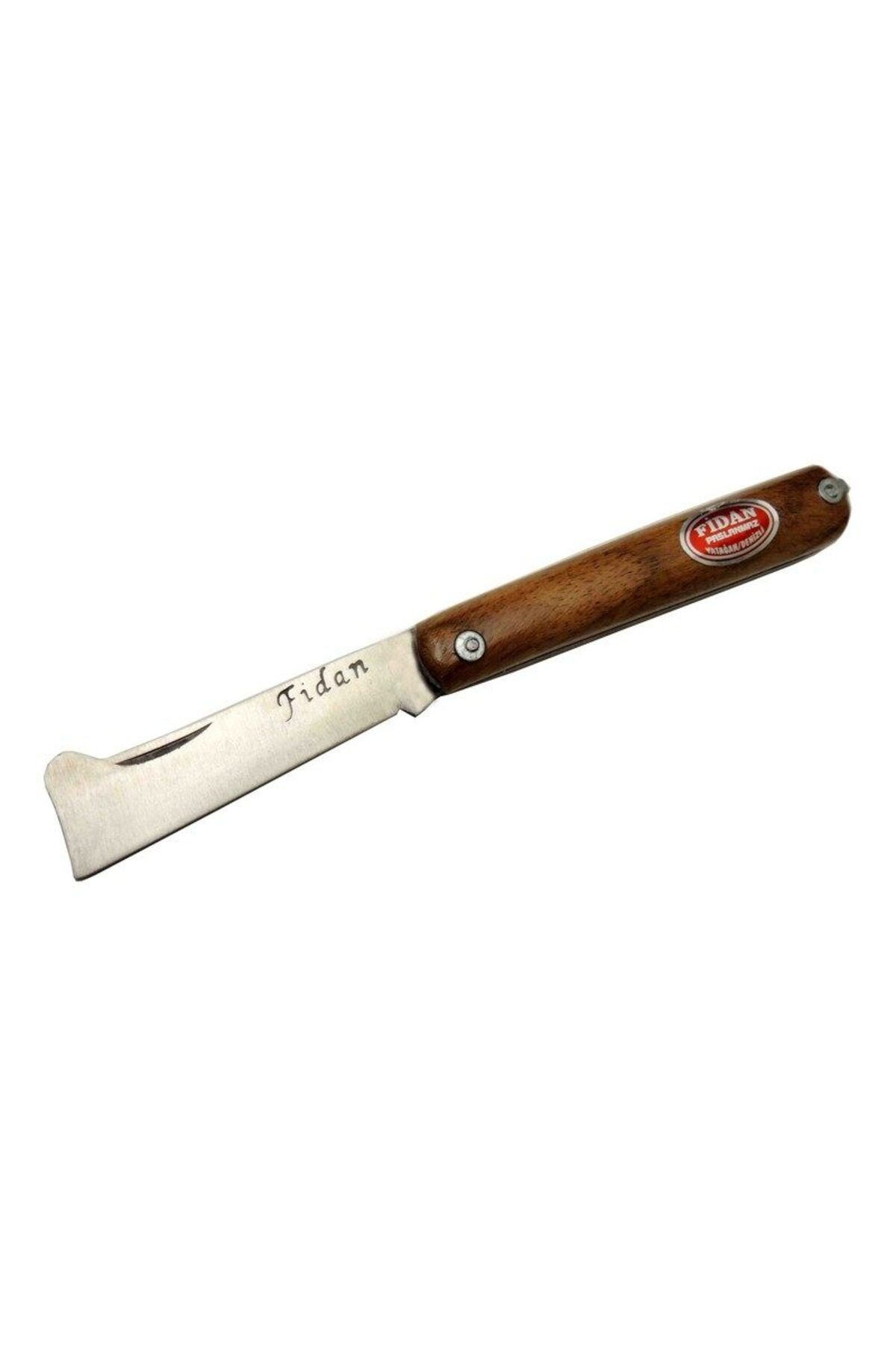 Easy Tedarik Fidan AS 20 Kahverengi Bahçe Aşı Çakısı 18,5cm - Manuel, Ahşap Sap