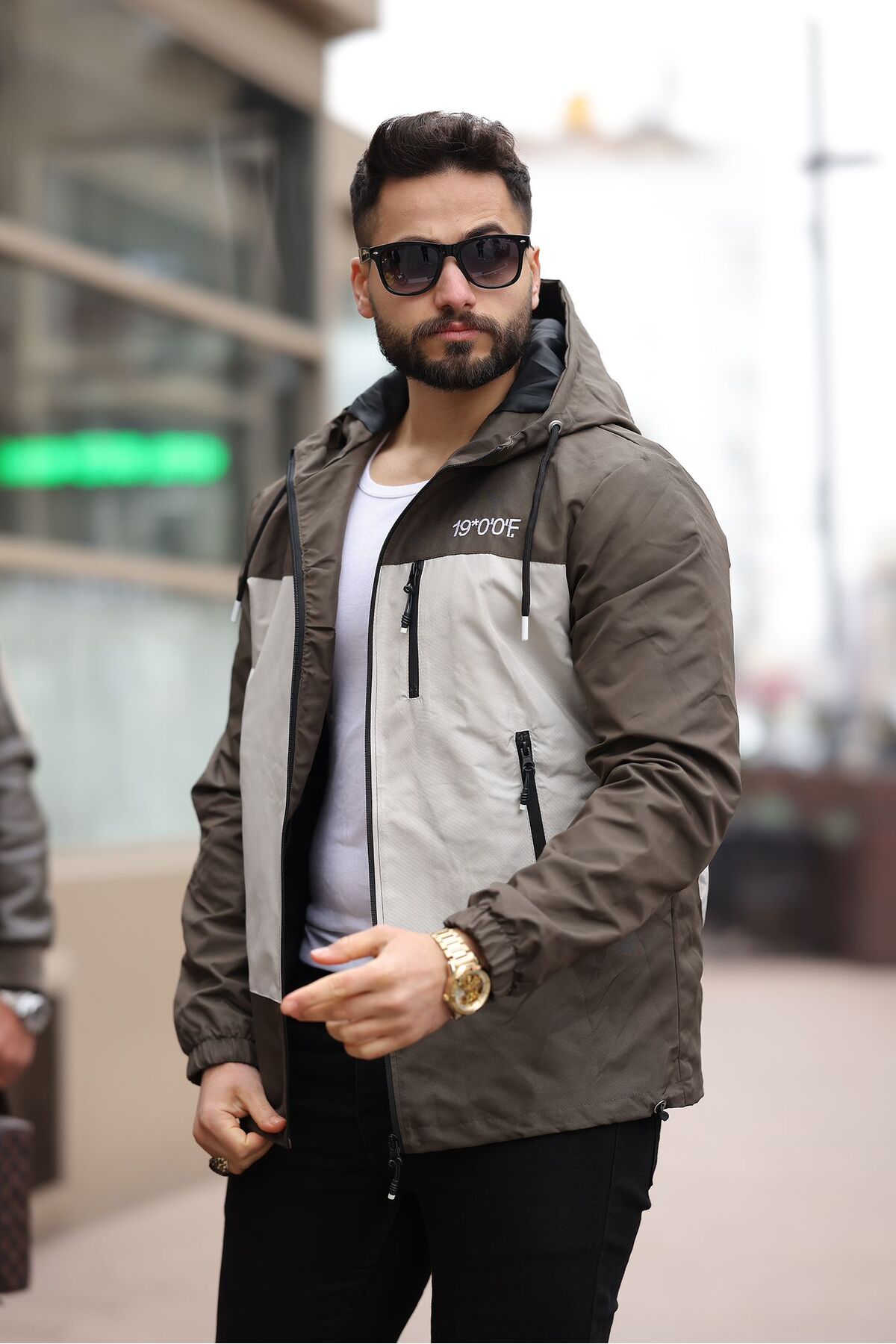 کاپشن فصلی مردانه ضد باد و ضد آب — خاکی ۲۲۲Y — تصویر 5 از 5