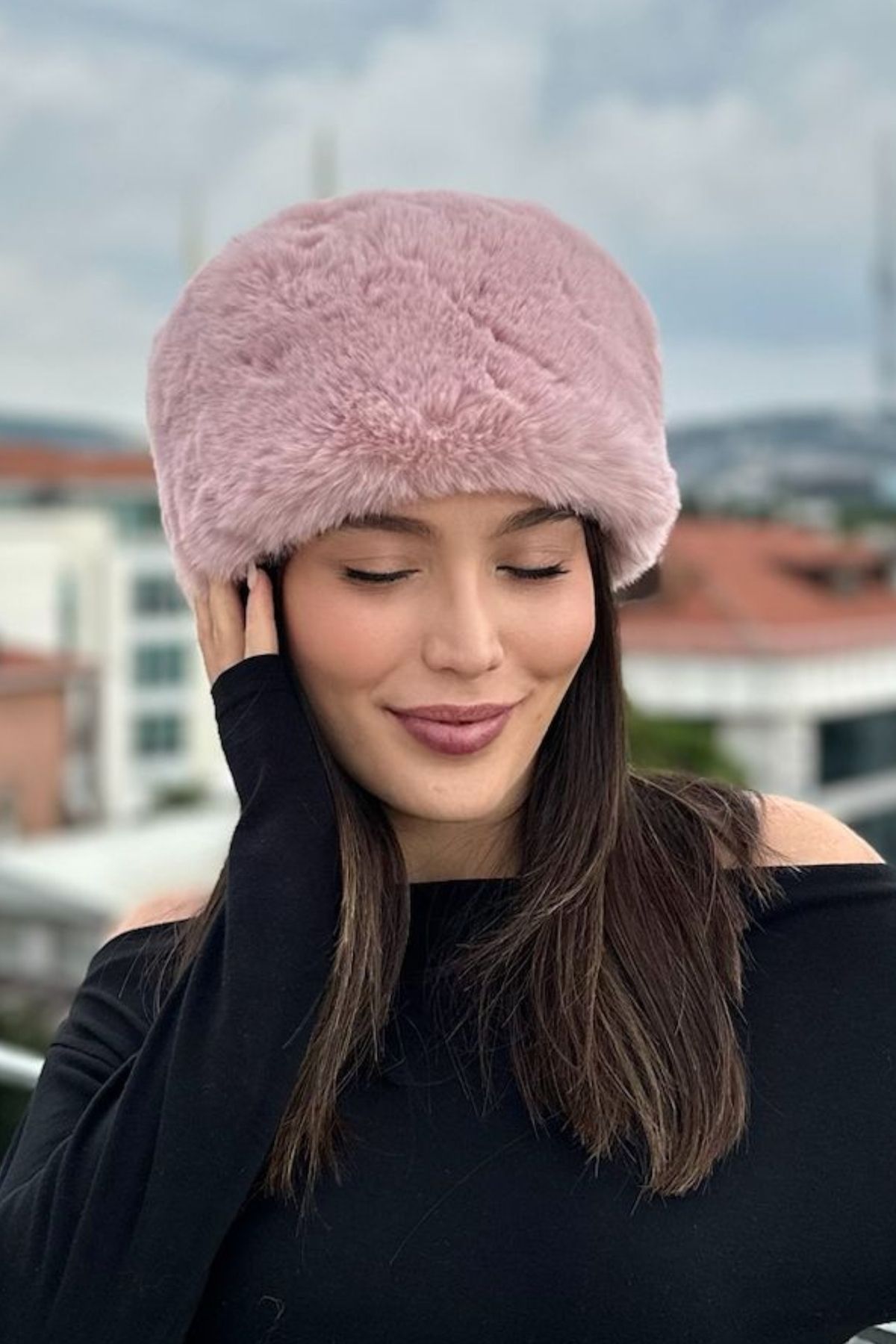 Mollycrush-Trend Faux Fur Women's Pink Heart Hat Russian Soviet Style - New Year, Christmas Gift 7