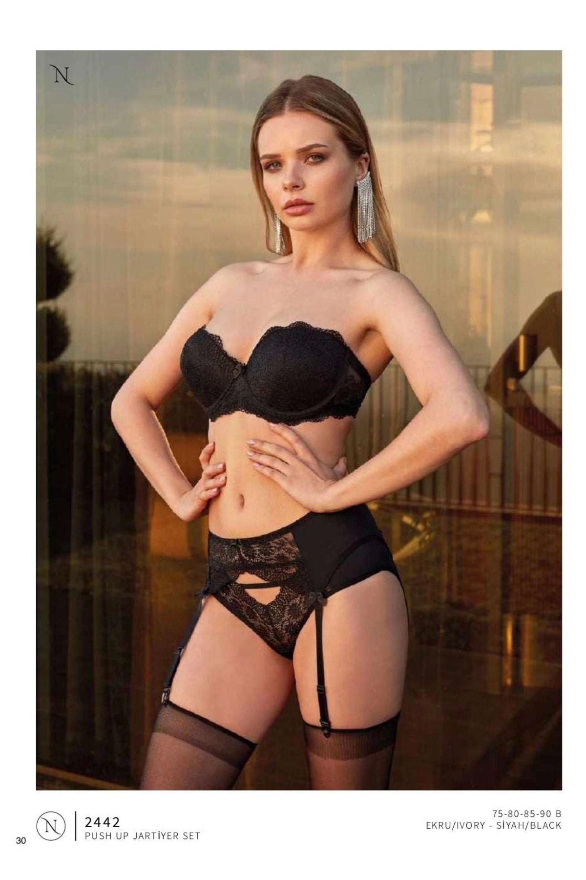 Nurteks 2442 Straplez Jartiyer Takım