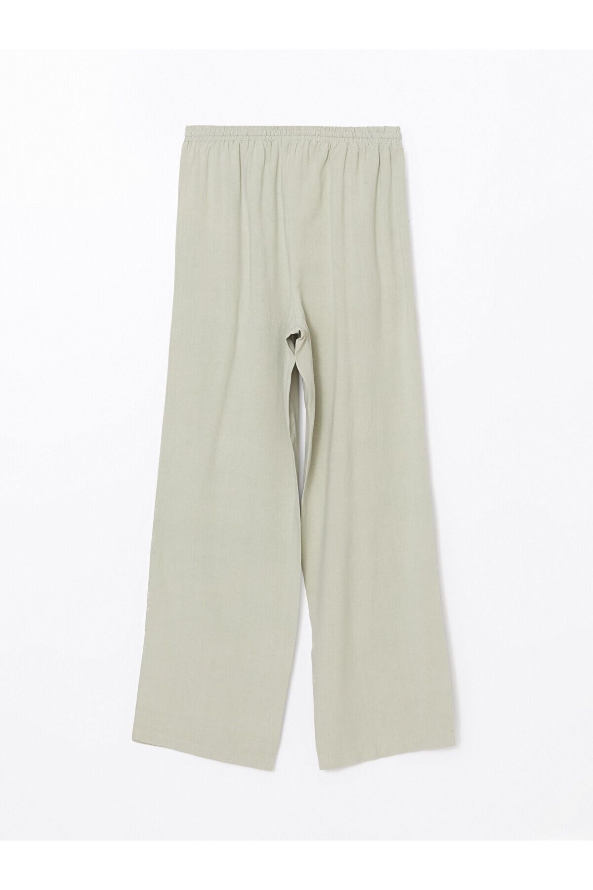 LC Waikiki-Women's Linen Blended Pants with Elastic Waist 6