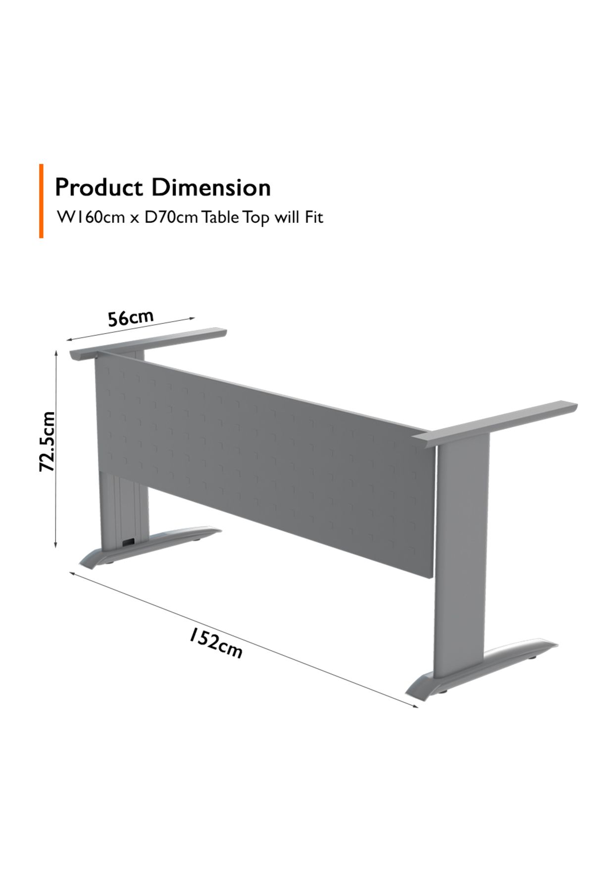 Mahmayi-Stazion 1010 Frame and Leg by-Metal Table Frame with Square Embossed Built 72.5x 112x 56cms 4