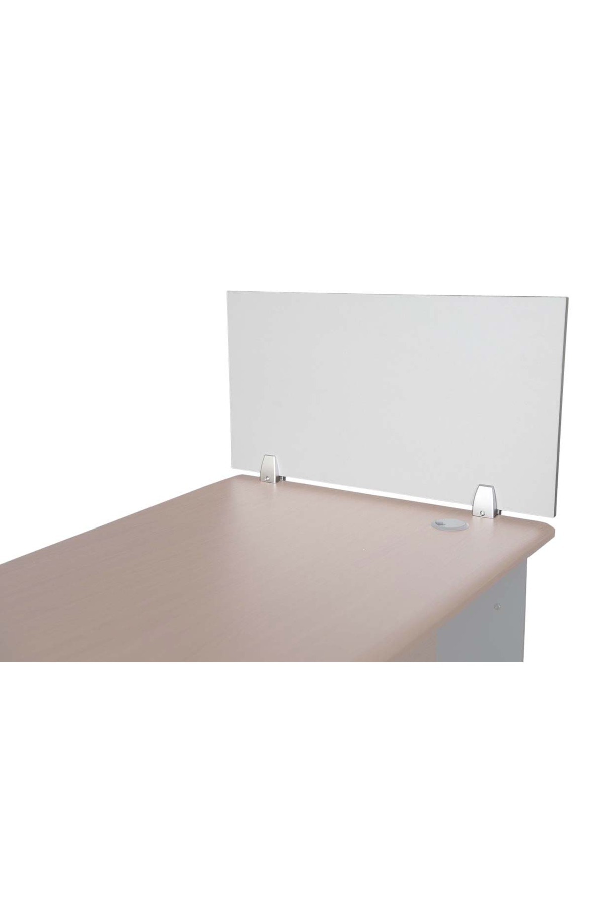 Mahmayi-Deler Desktop Mounted Privacy Panel Divider Panels with 2 Clips for Student (75 CM, Silver) 4