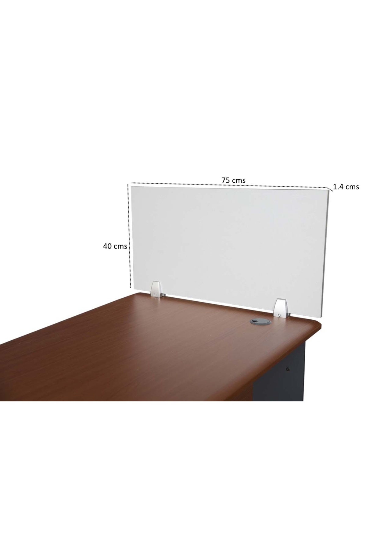 Mahmayi-Deler Desktop Mounted Privacy Panel Divider Panels with 2 Clips for Student (75 CM, Silver) 3
