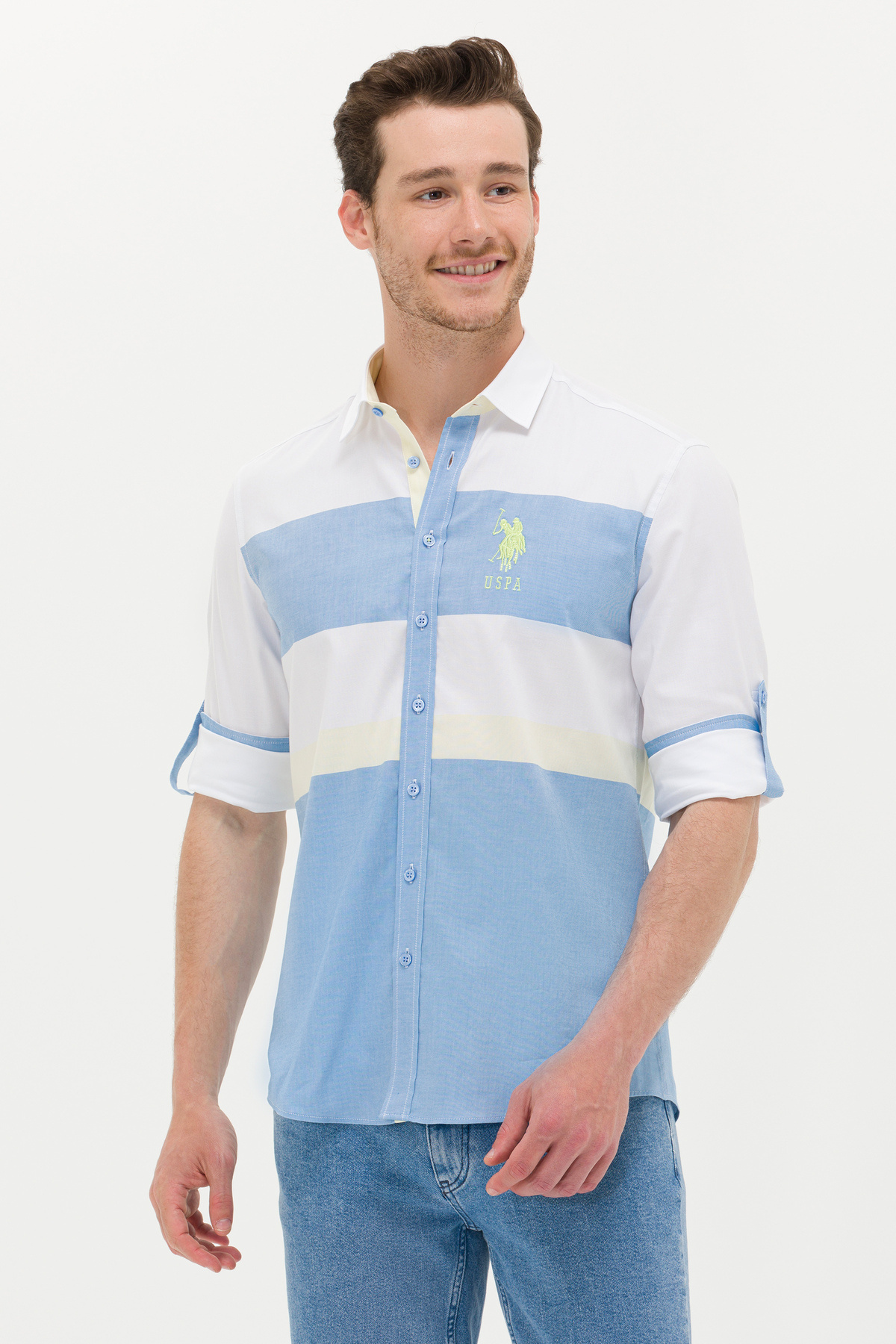U.S. Polo Assn. Men's Cobalt Blue Long Sleeve Shirt 50264085 -Vr045