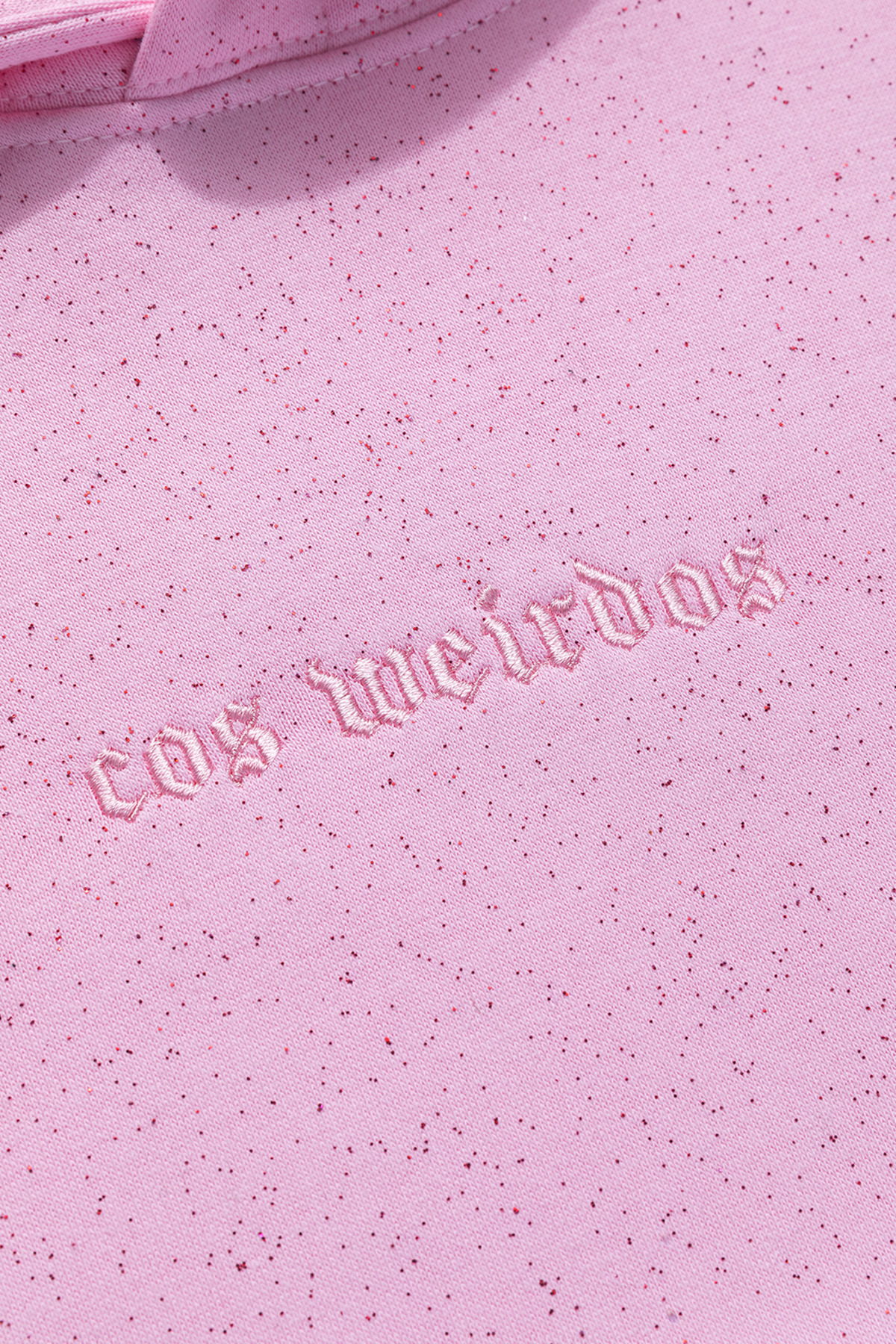 Cos Weirdos  PINKY shiny pembe simli sweathshirt - Görsel 3