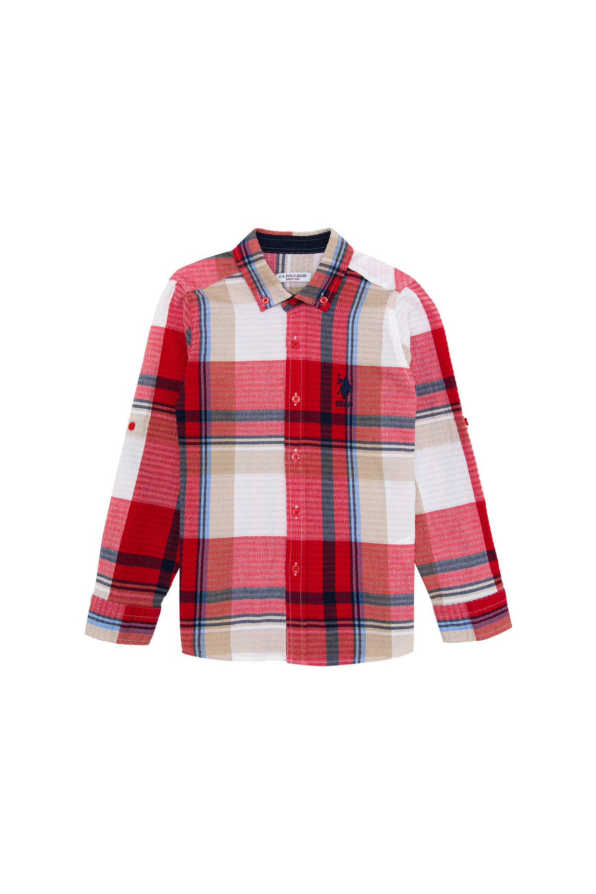 U.S. Polo Assn. Erkek Çocuk Kırmızı Uzun Kollu Gömlek 50270360-VR030 — قرمز 892866