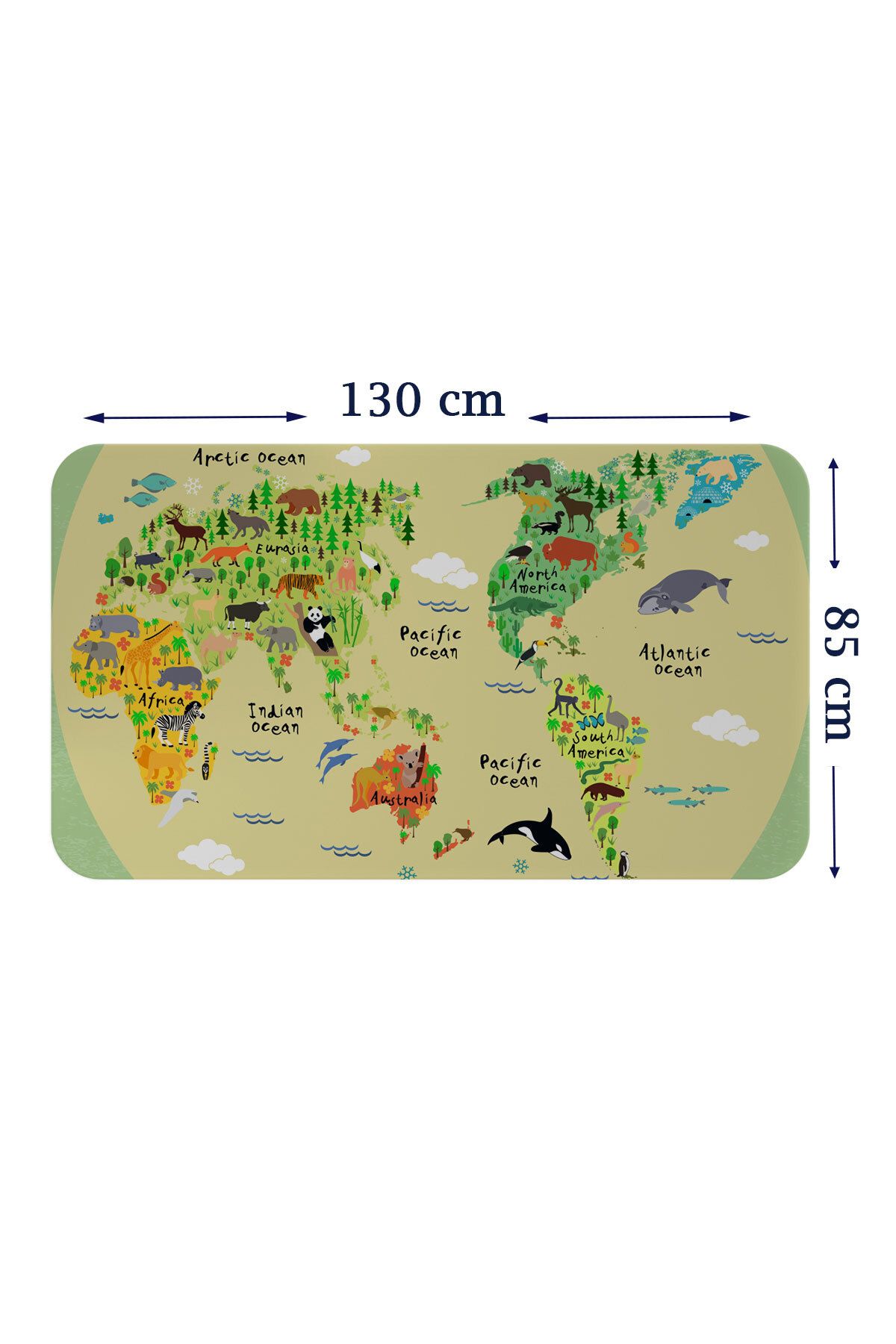 Haye Collection Eğitici Dünya Haritası Dünya Atlası Çocuk ve Bebek Odası Duvar Sticker-85x130-3773