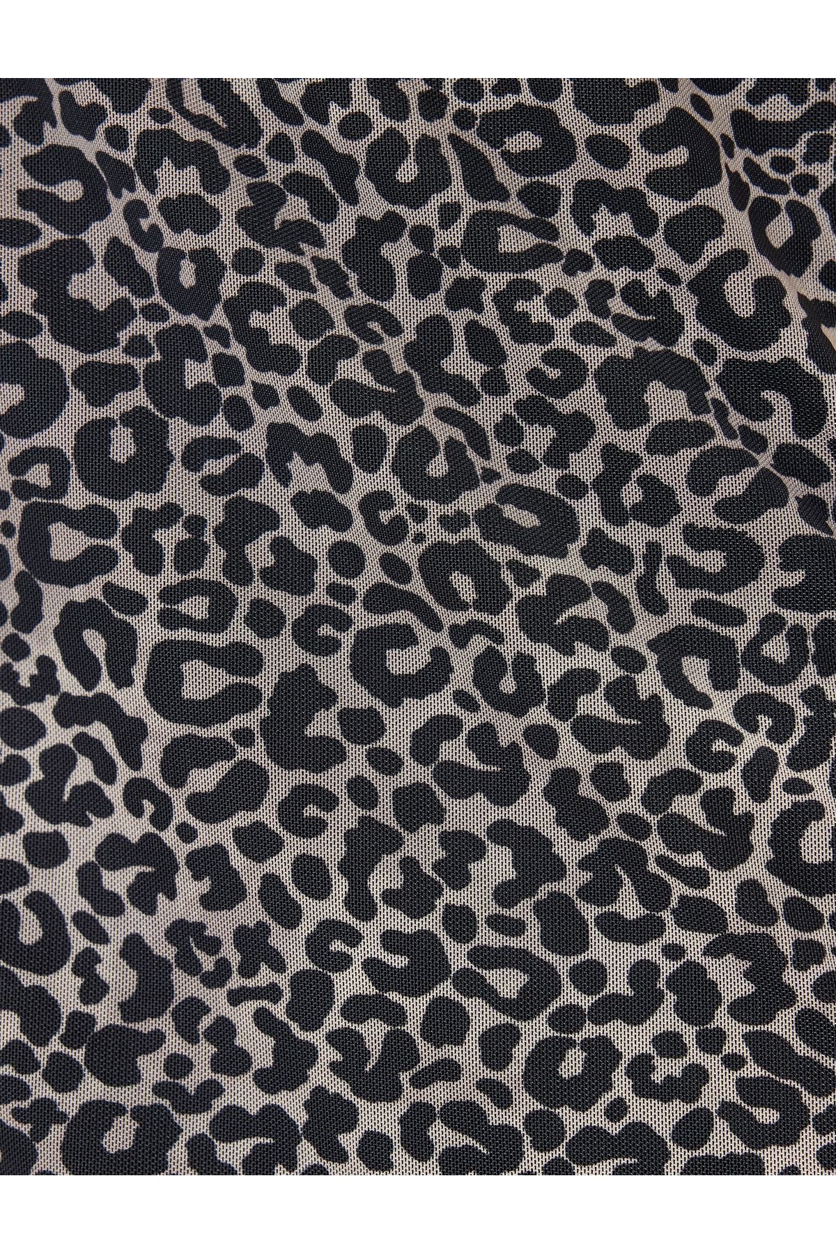 Koton-Standard Waist Leopard Patterned Tulle Midi Skirt 6