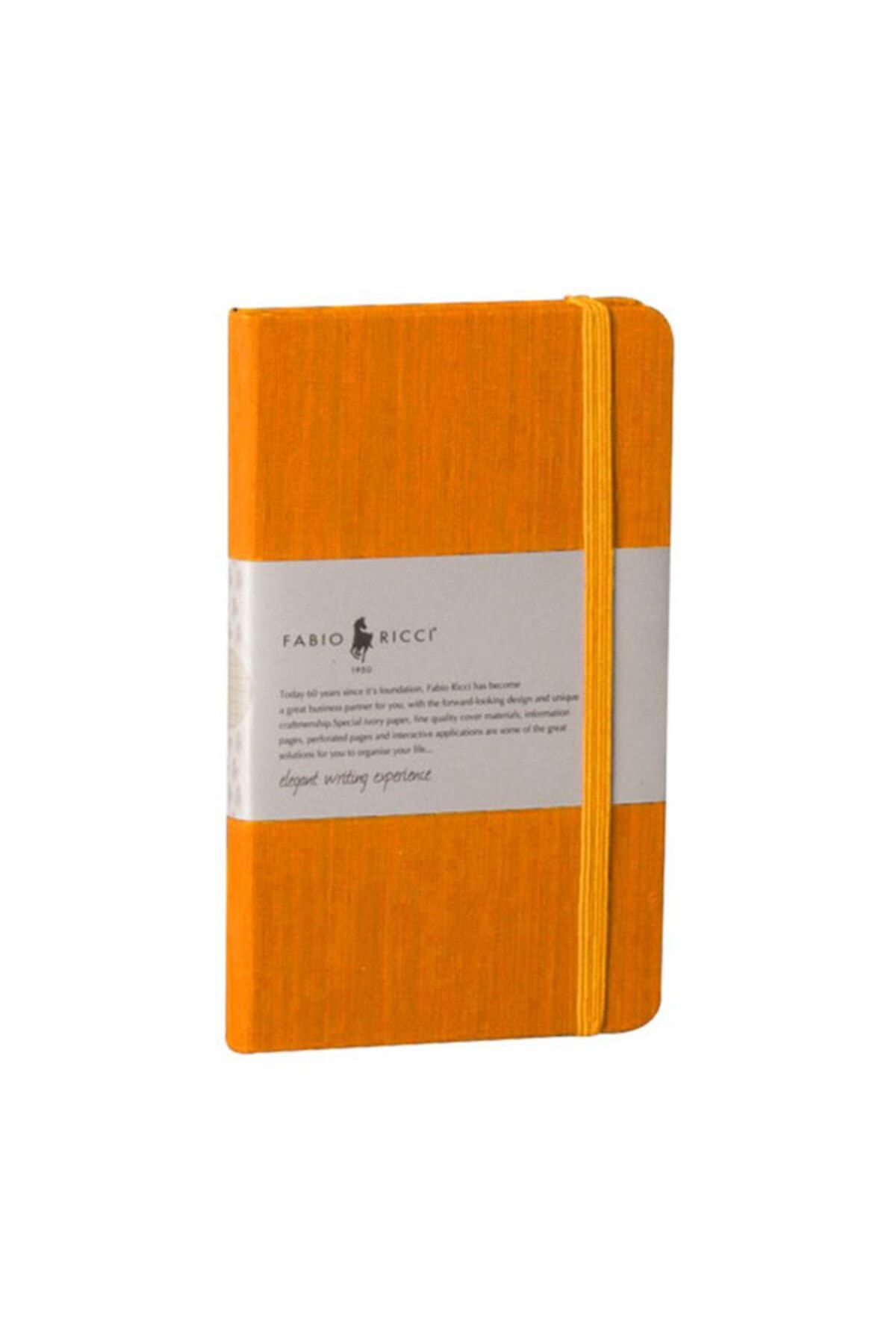 Fabio Ricci-Lepidus 9x14 Orange Checked Elastic Notebook - 1041 1