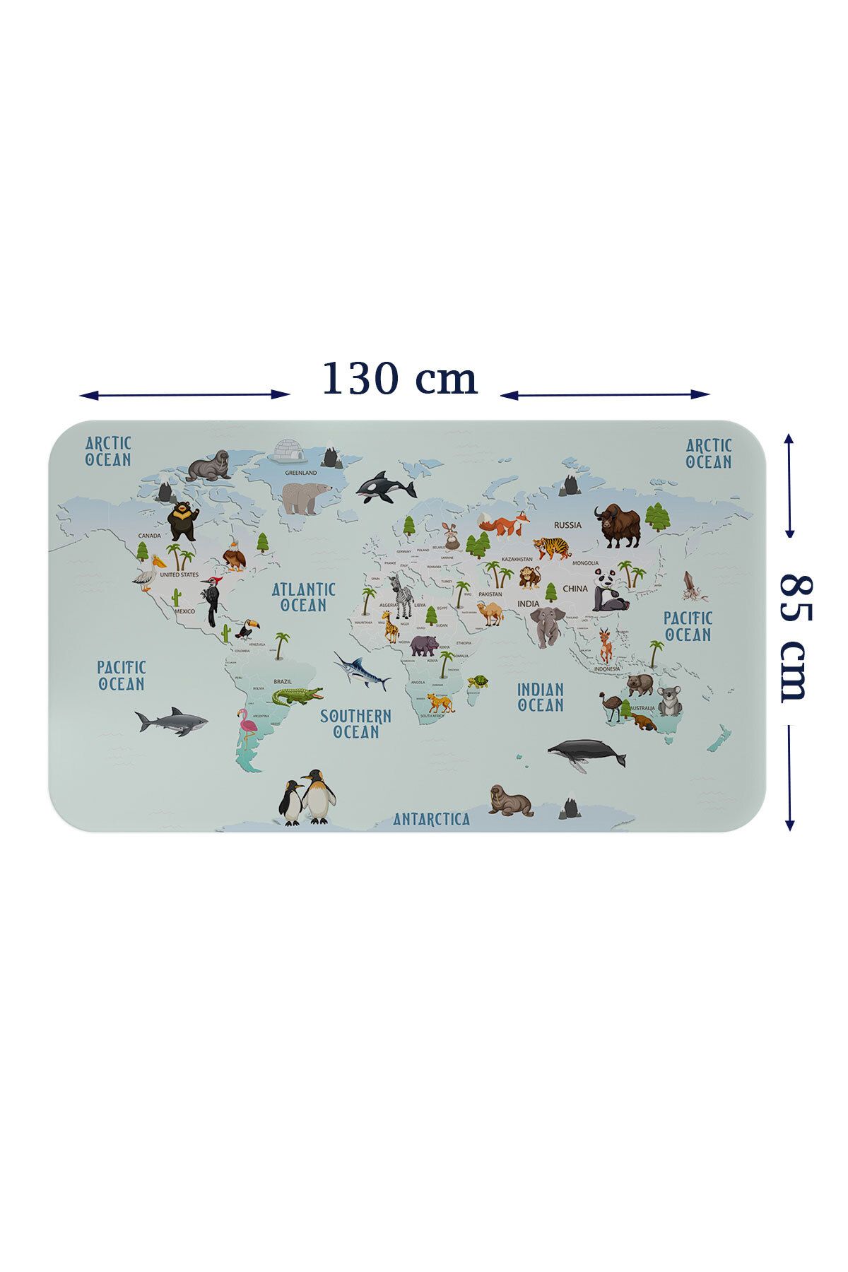 Haye Collection Eğitici Dünya Haritası Dünya Atlası Çocuk ve Bebek Odası Duvar Sticker-85x130-3796