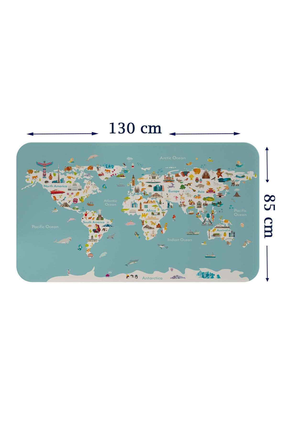 Haye Collection Eğitici Dünya Haritası Dünya Atlası Çocuk ve Bebek Odası Duvar Sticker-85x130-3786