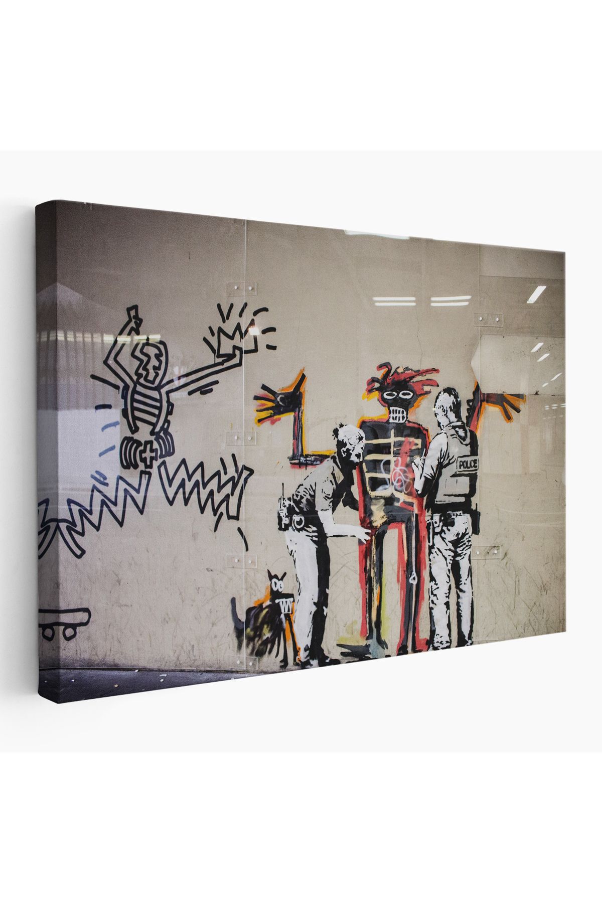Anılfashion Bansky Grafitiyi Arayan Polisler Kanvas Tablo-5018