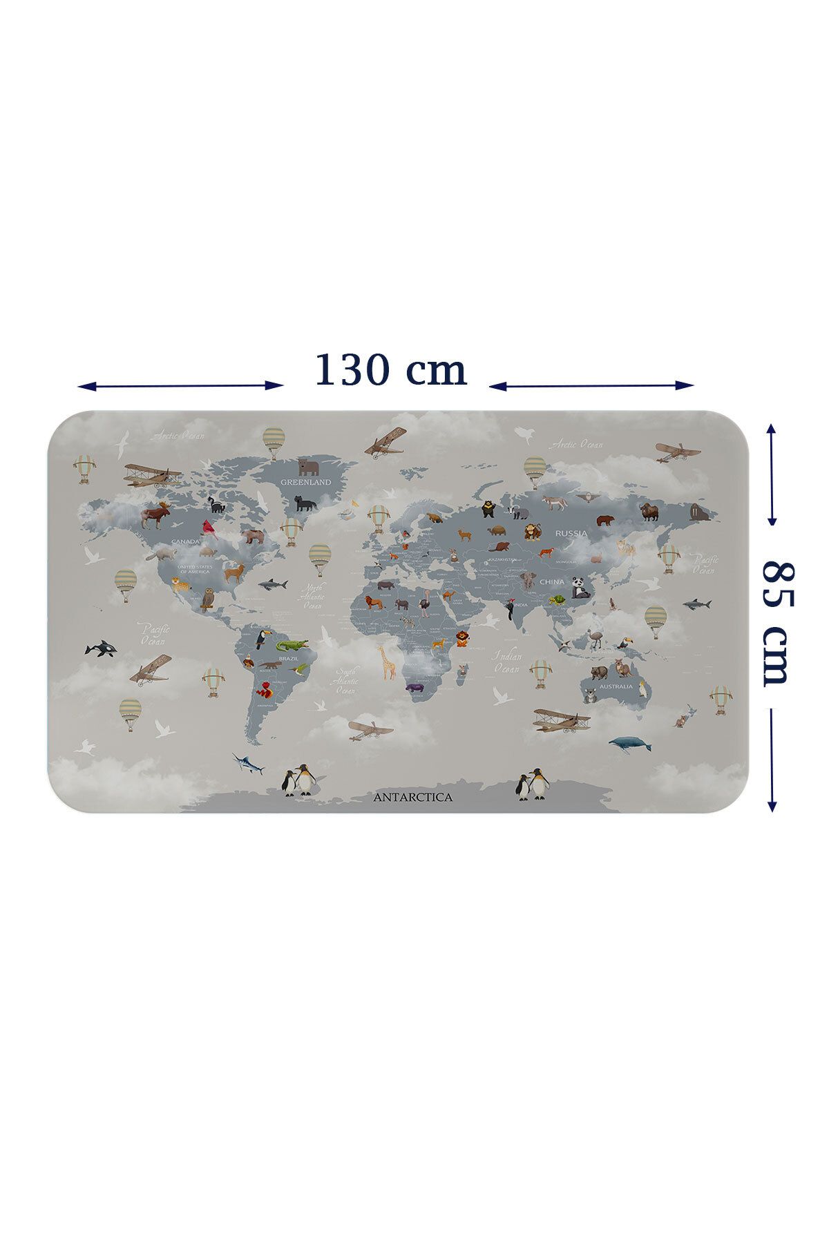 Haye Collection Eğitici Dünya Haritası Dünya Atlası Çocuk ve Bebek Odası Duvar Sticker-85x130-3826