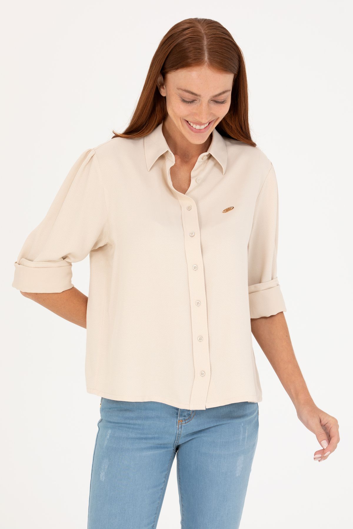 U.S. Polo Assn.-Women's Stone Long Sleeve Shirt 50264173 -Vr049 4