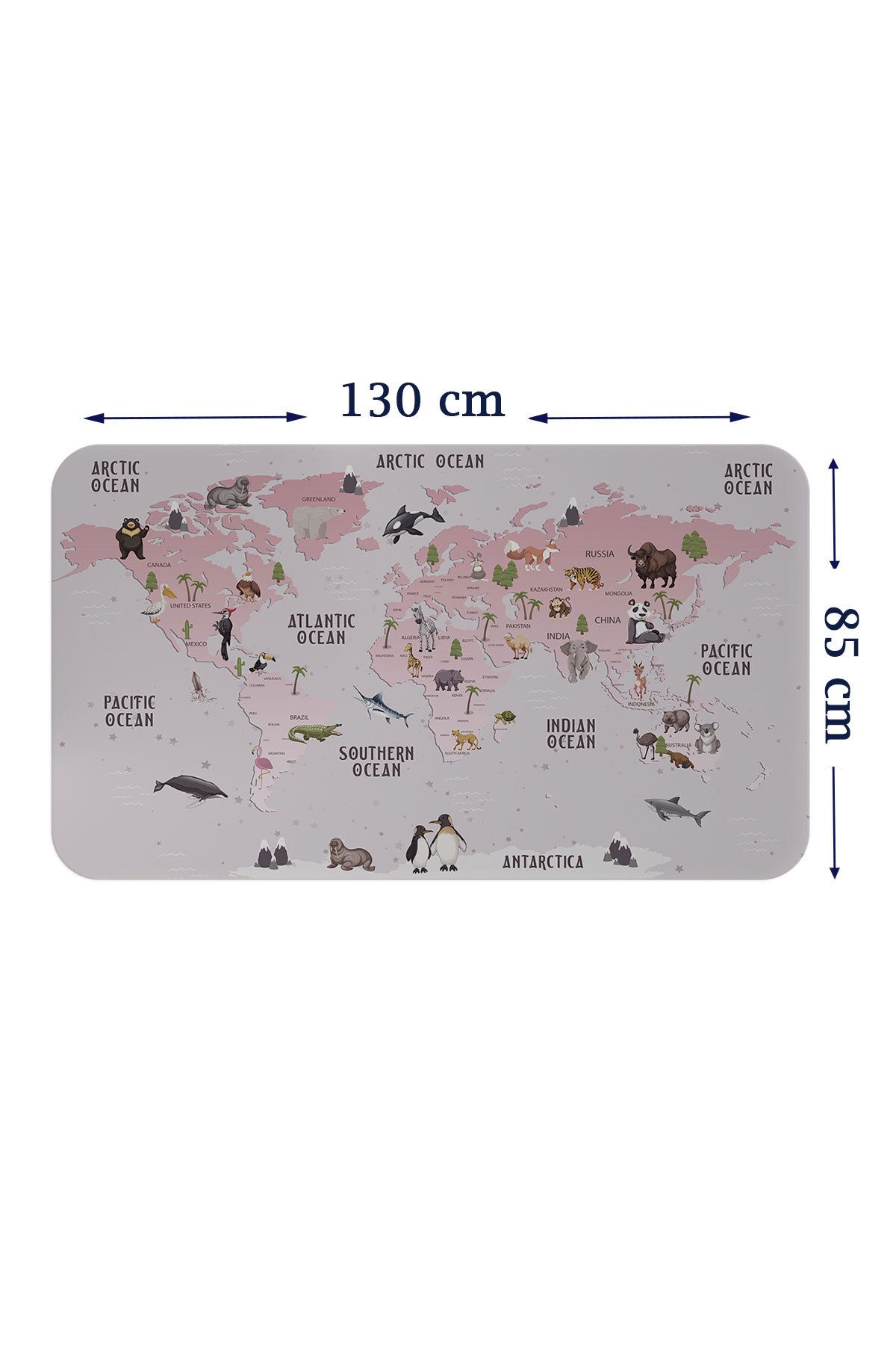 Haye Collection Eğitici Dünya Haritası Dünya Atlası Çocuk ve Bebek Odası Duvar Sticker-85x130-3798