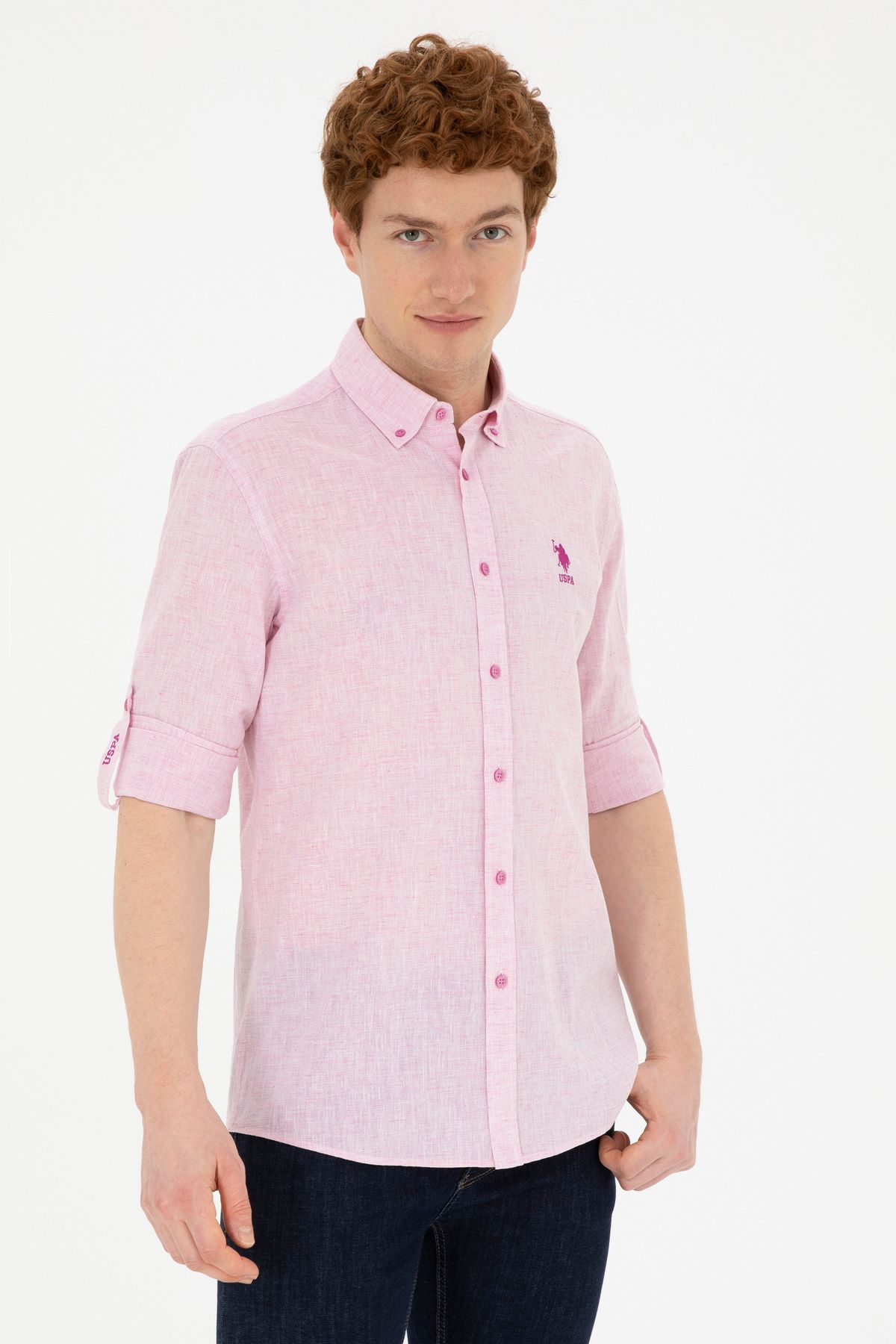 پیراهن آستین بلند مردانه بنفش 50283810-VR037 U.S. Polo Assn.