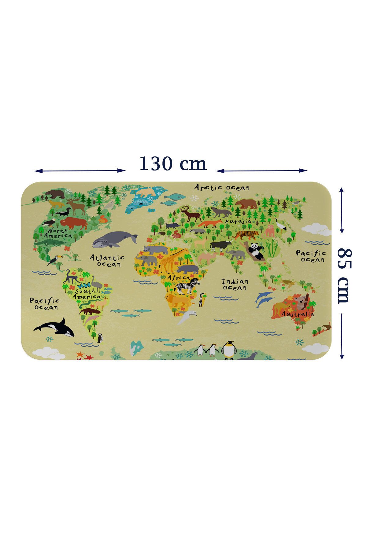 Haye Collection Eğitici Dünya Haritası Dünya Atlası Çocuk ve Bebek Odası Duvar Sticker-85x130-3772